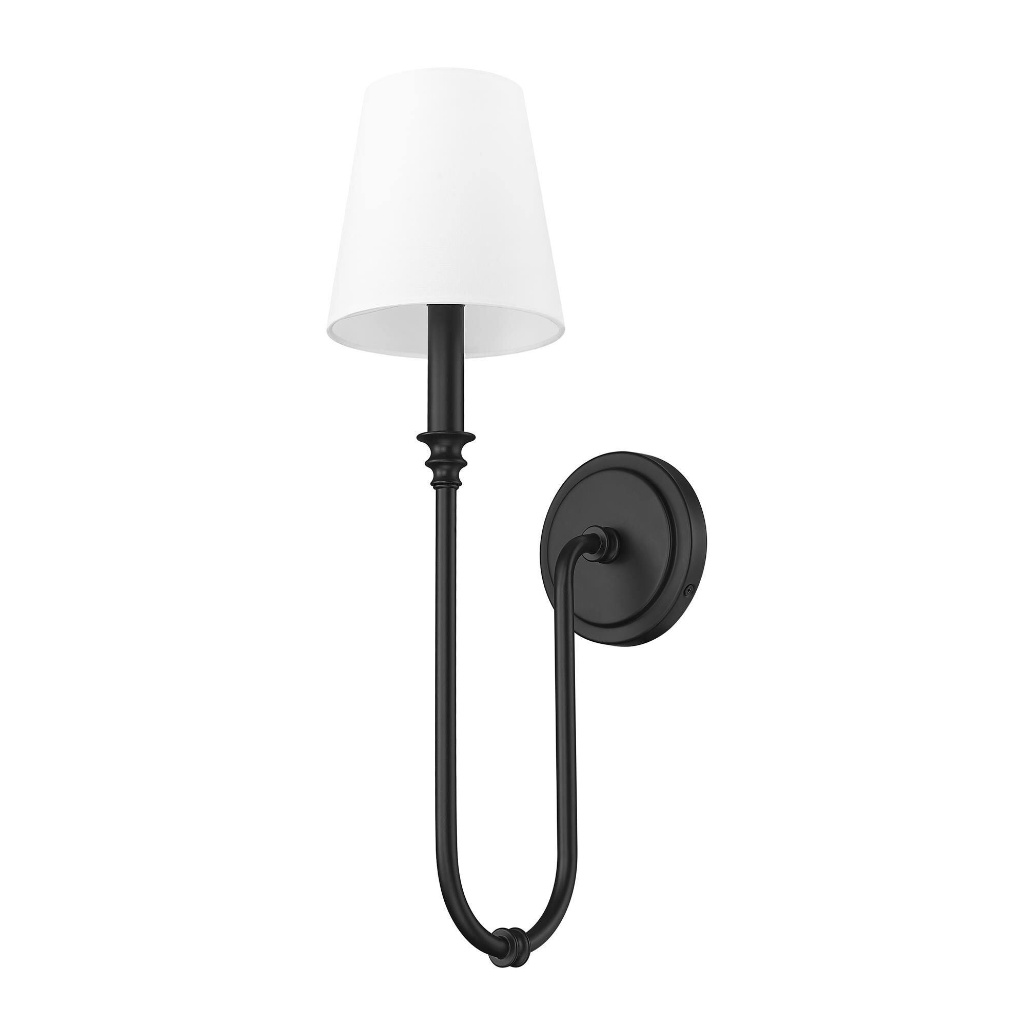 Shown in Matte Black finish and White glass
