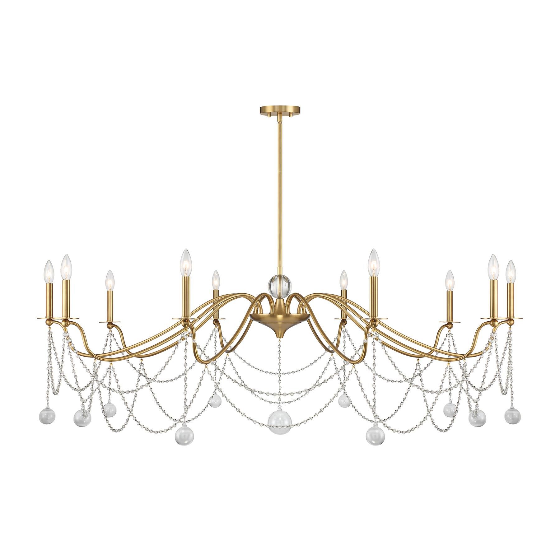 Shown in Warm Brass finish and Clear crystal