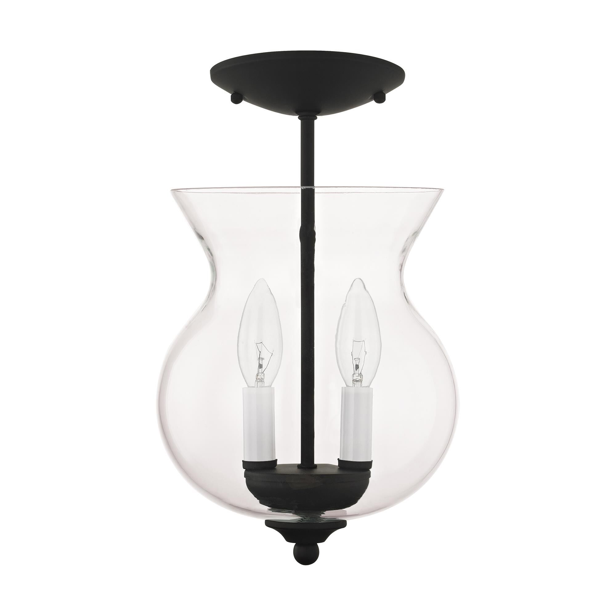 Shown in Black finish and Clear glass