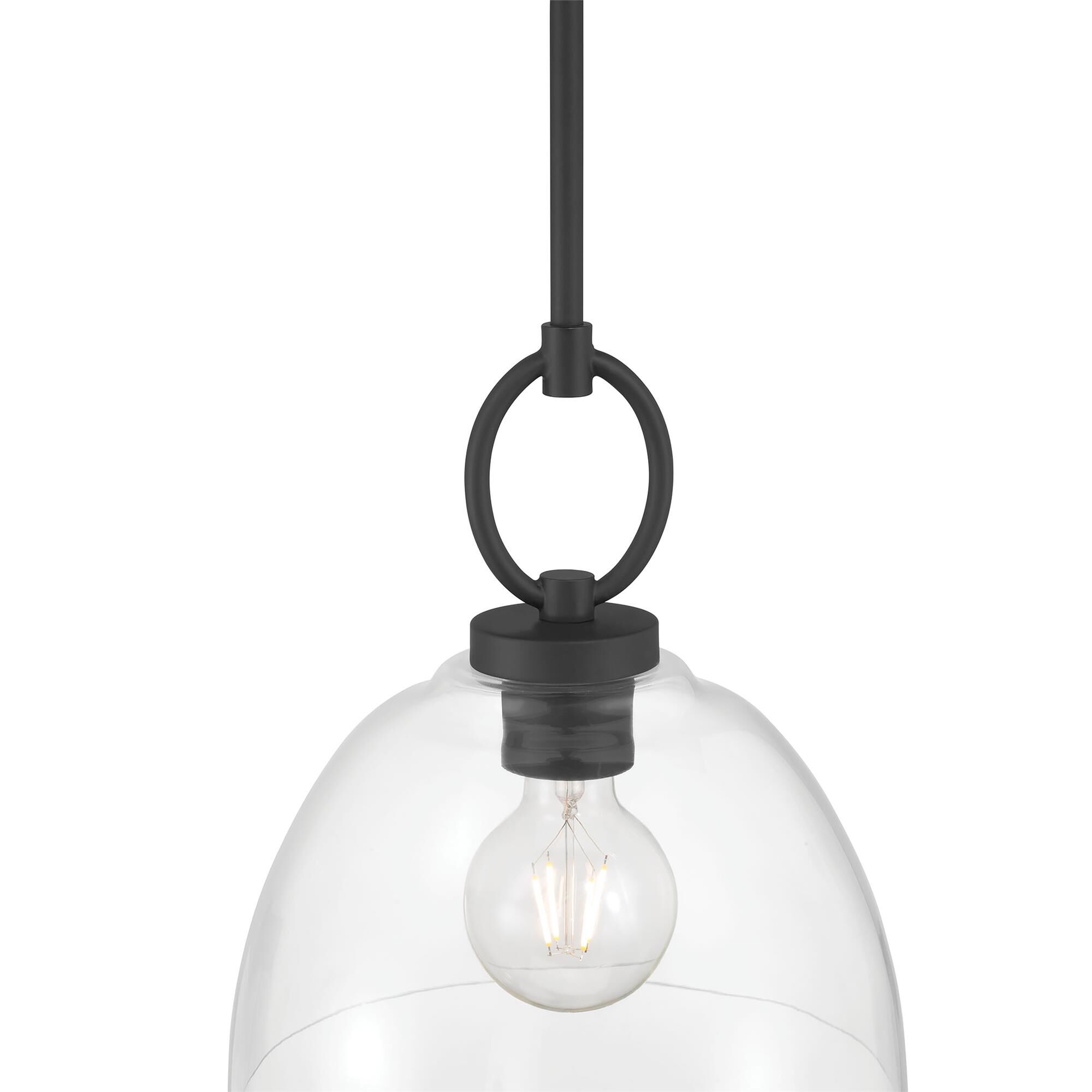 Shown in Matte Black finish and Clear glass