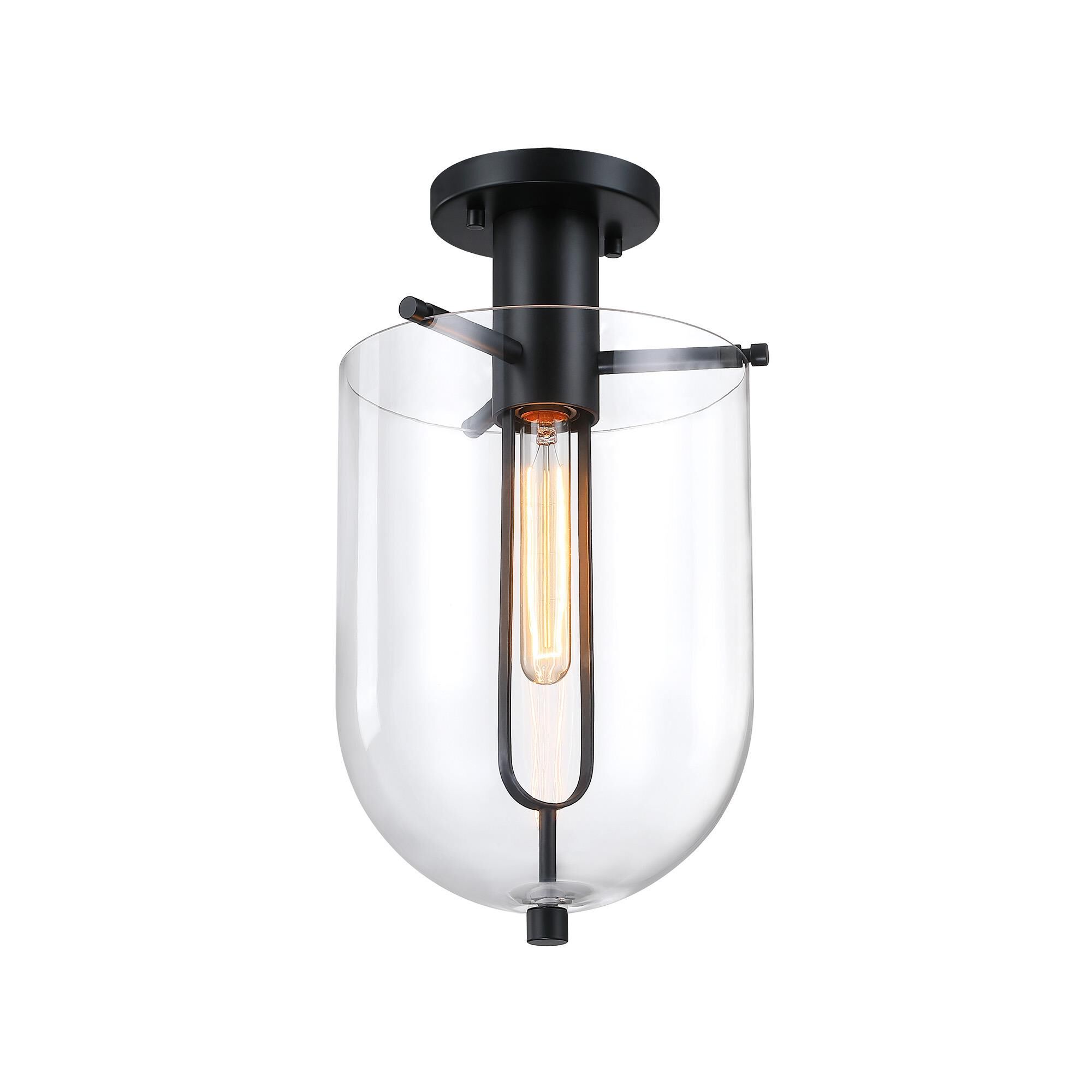 Shown in Matte Black finish and Clear glass