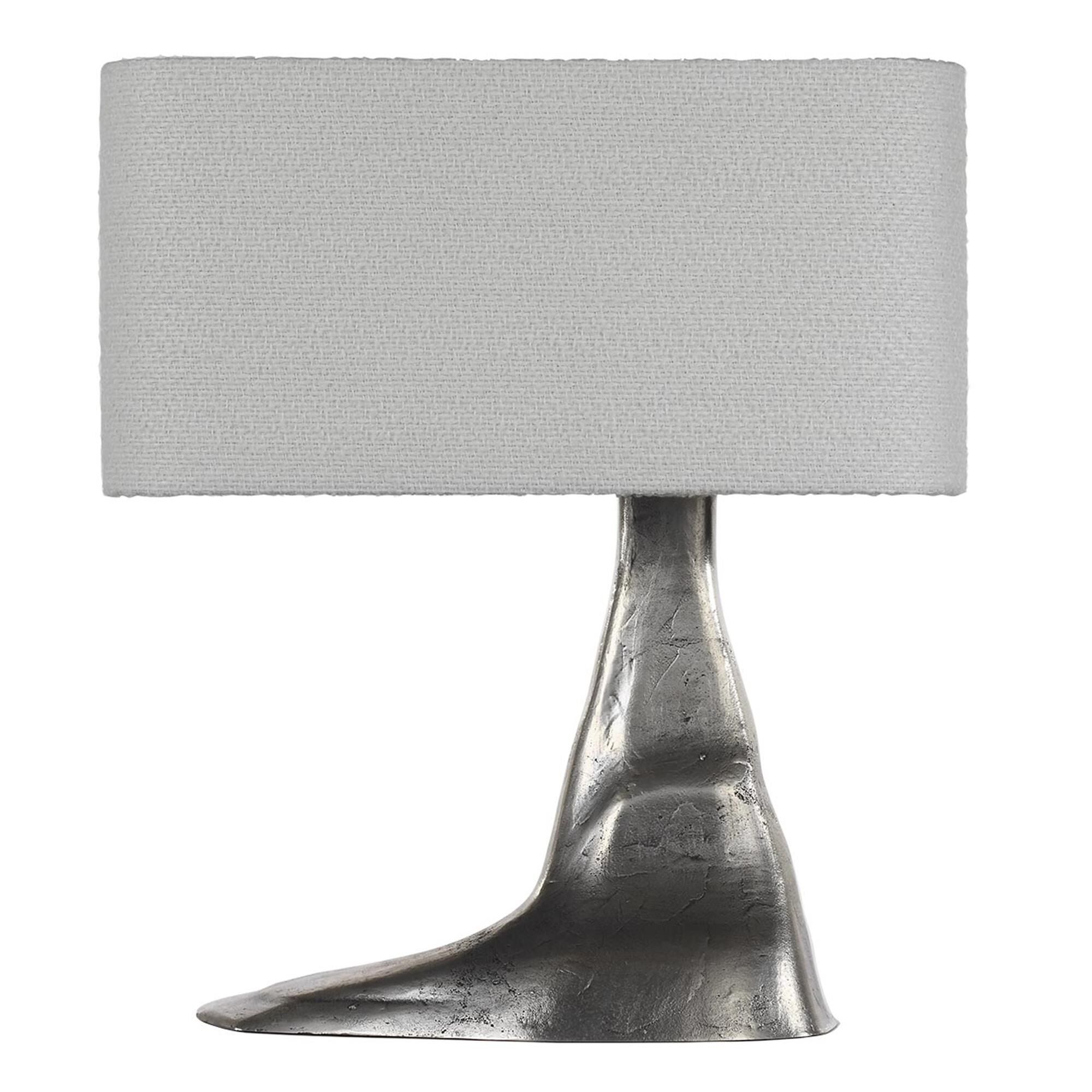 Shown in Museum Pewter finish and Boucle Rectangle shade