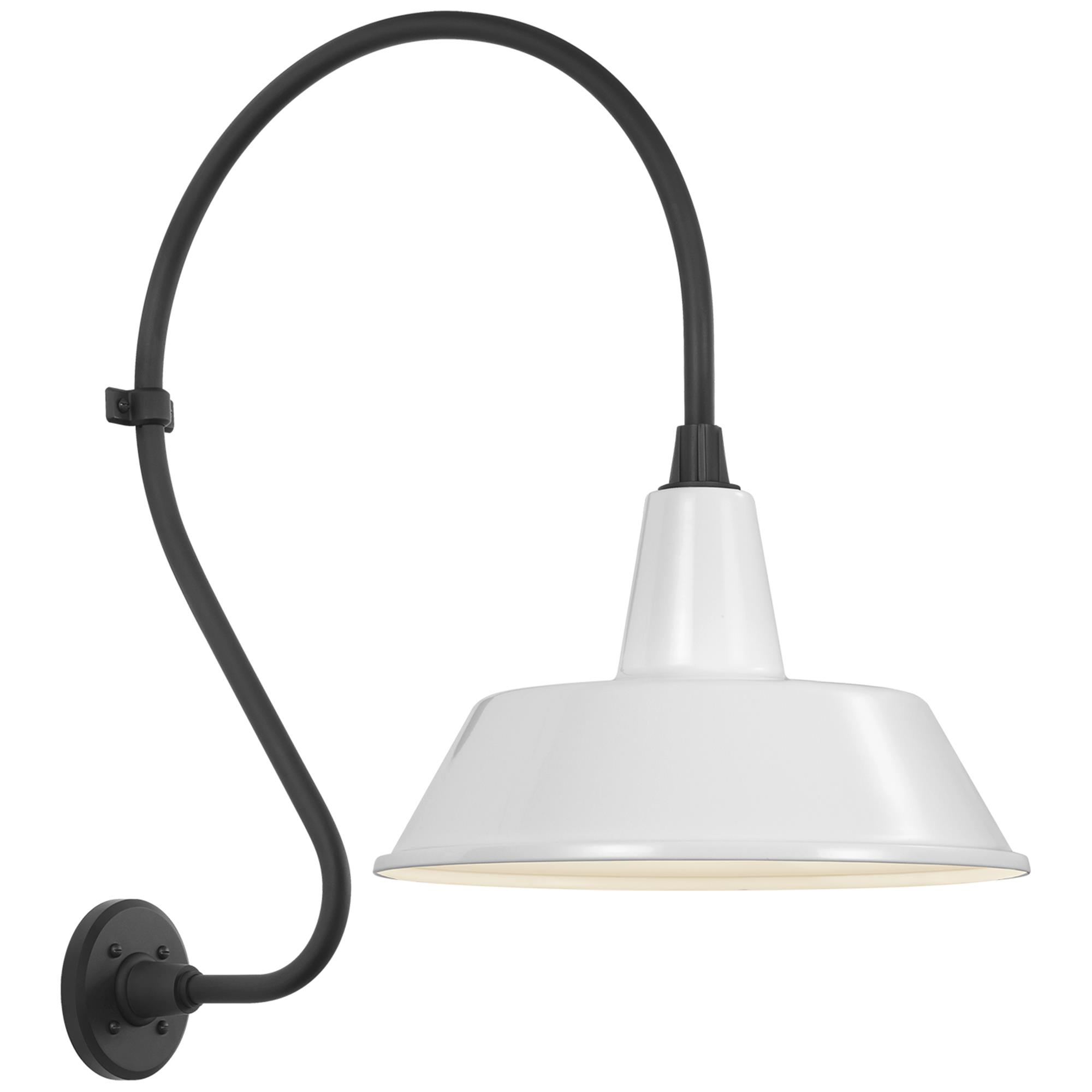 Shown in Matte Black finish and White shade