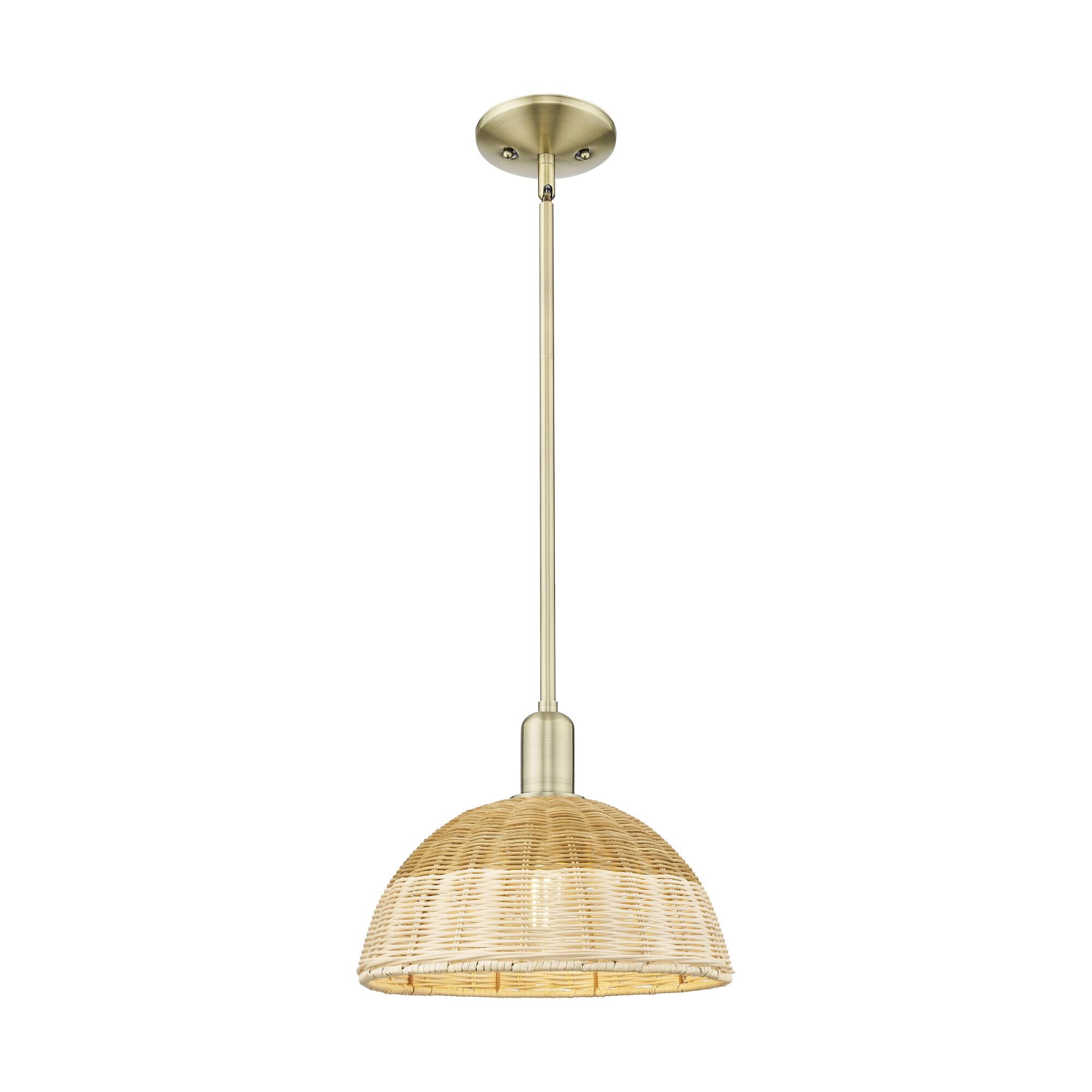 Bruno Marashlian Natural Ballston Dome 12 Inch Mini Pendant by Innovations Lighting