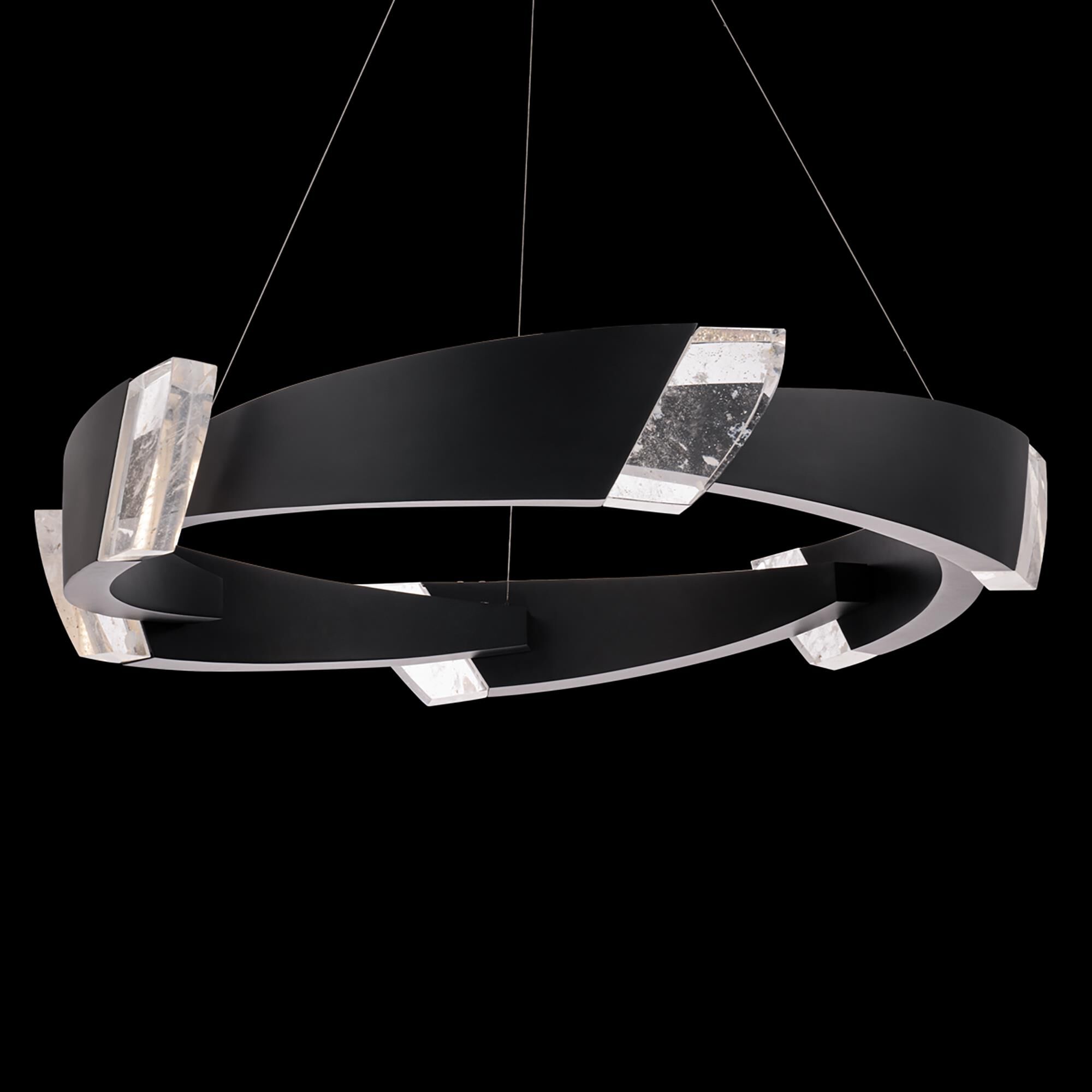 Shown in Black finish and Optic Haze crystal and Quartz glass