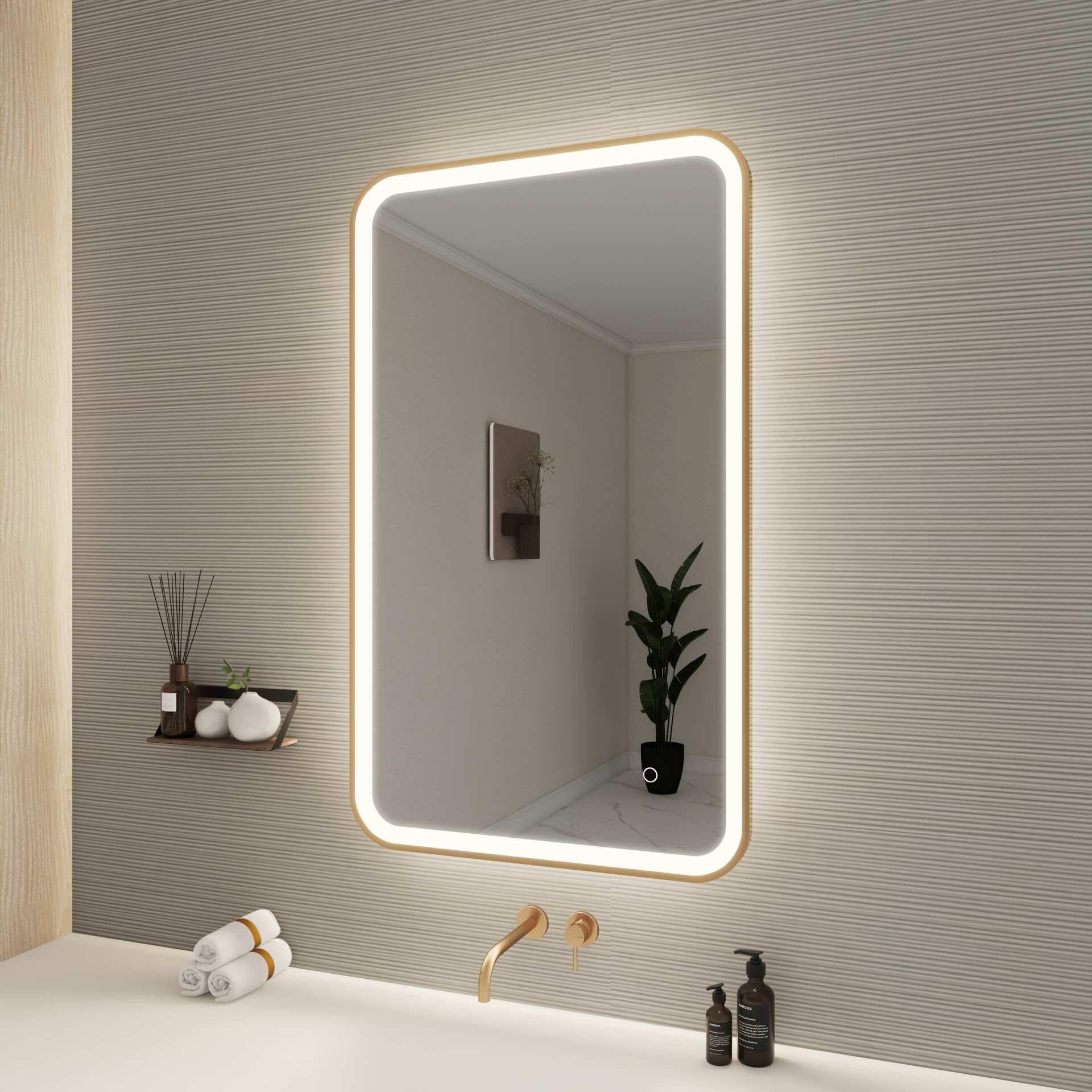 Harmoni 40 Inch Rectangular LED Lighted Mirror by Elegant Decor