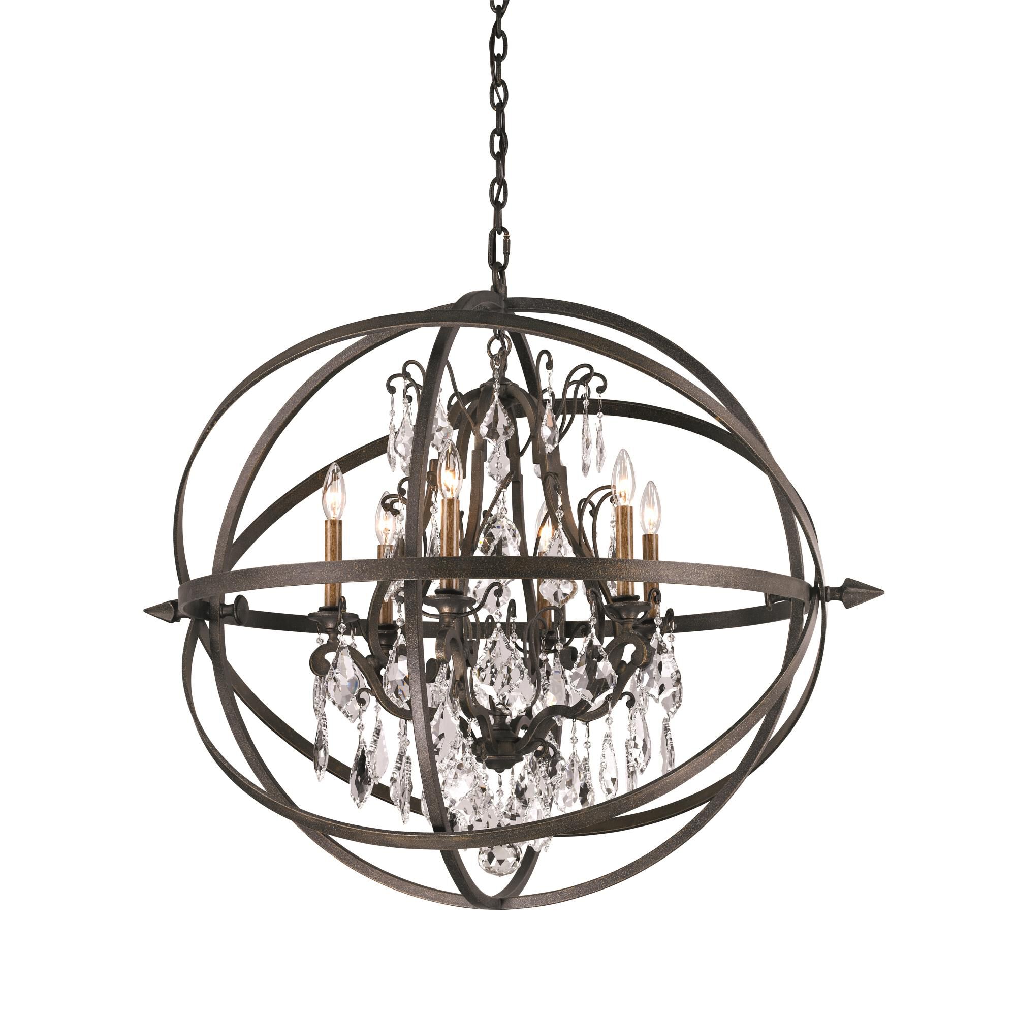 Shown in Vintage Bronze finish and Vintage Bronze glass and Hand-Worked Wrought Iron shade