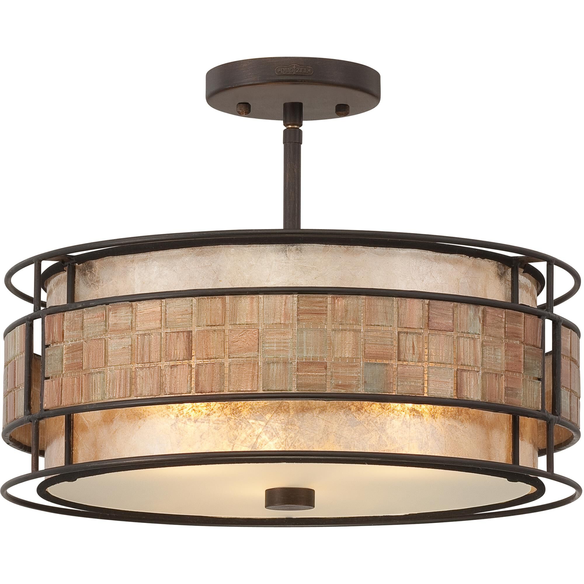 Laguna 16 Inch 3 Light Semi Flush Mount by Quoizel