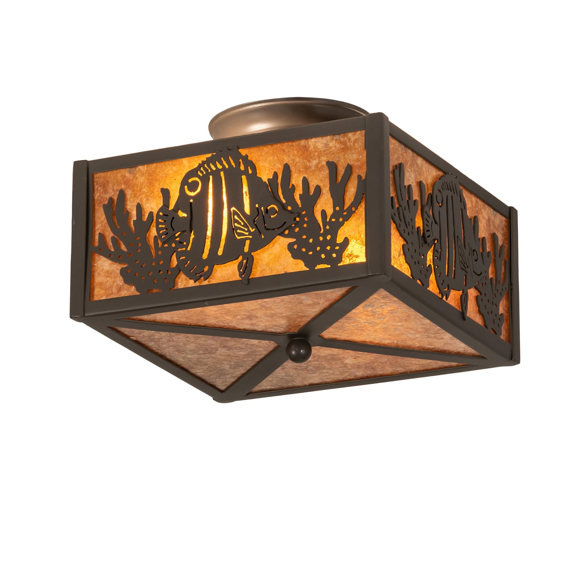 Tropical Fish 14 Inch 2 Light Flush Mount by Meyda Lighting