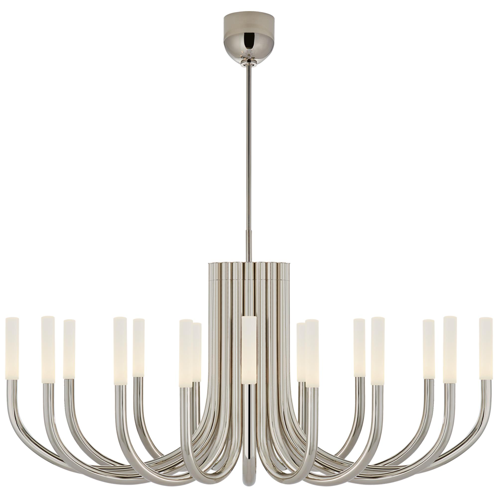 Shown in Polished Nickel finish and Etched Crystal shade