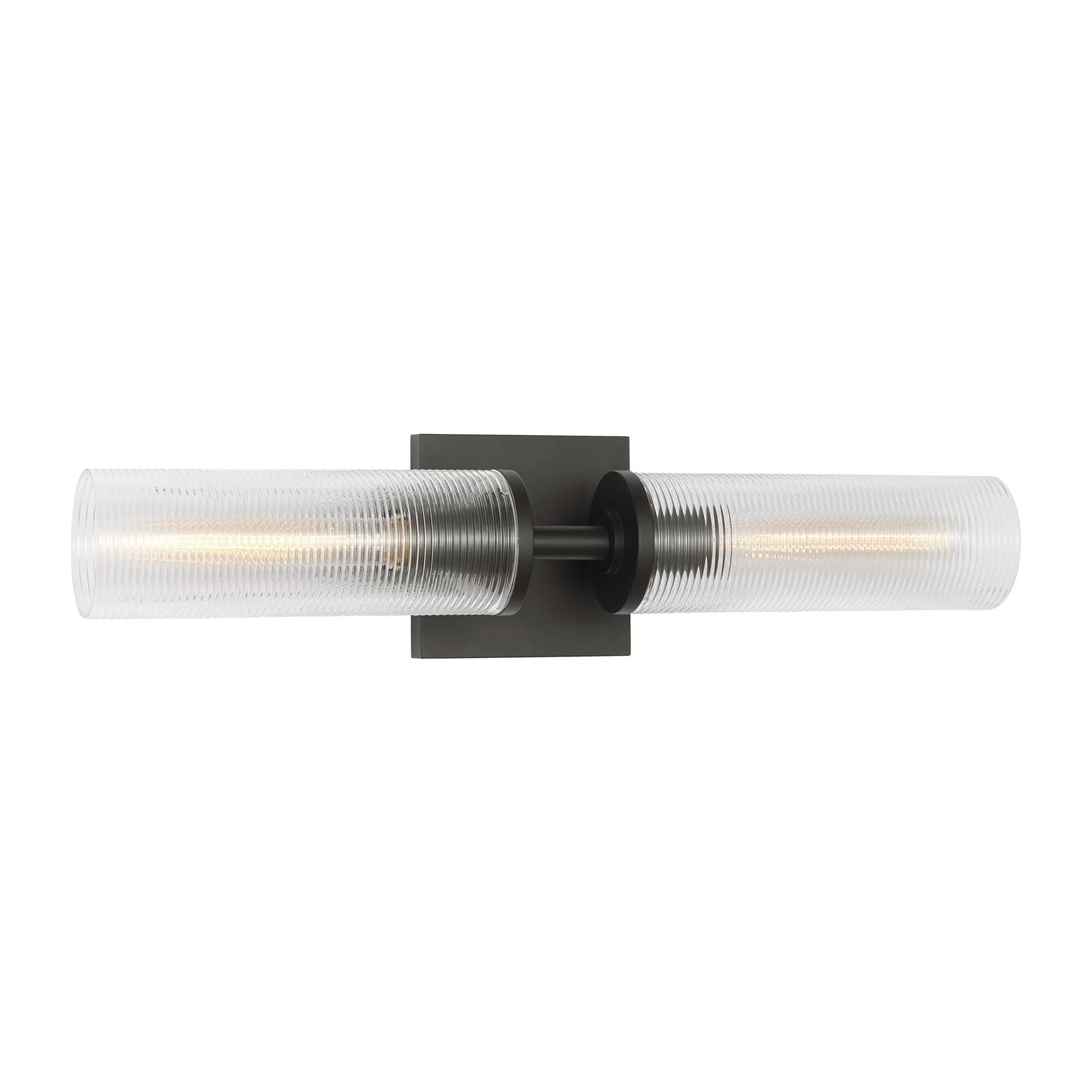 Shown in Midnight Black finish and Clear Ribbed glass
