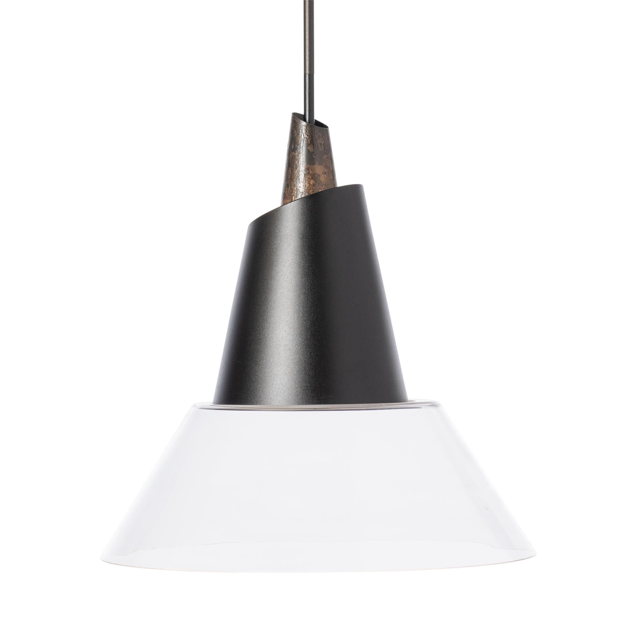 Shown in Black finish and Clear shade