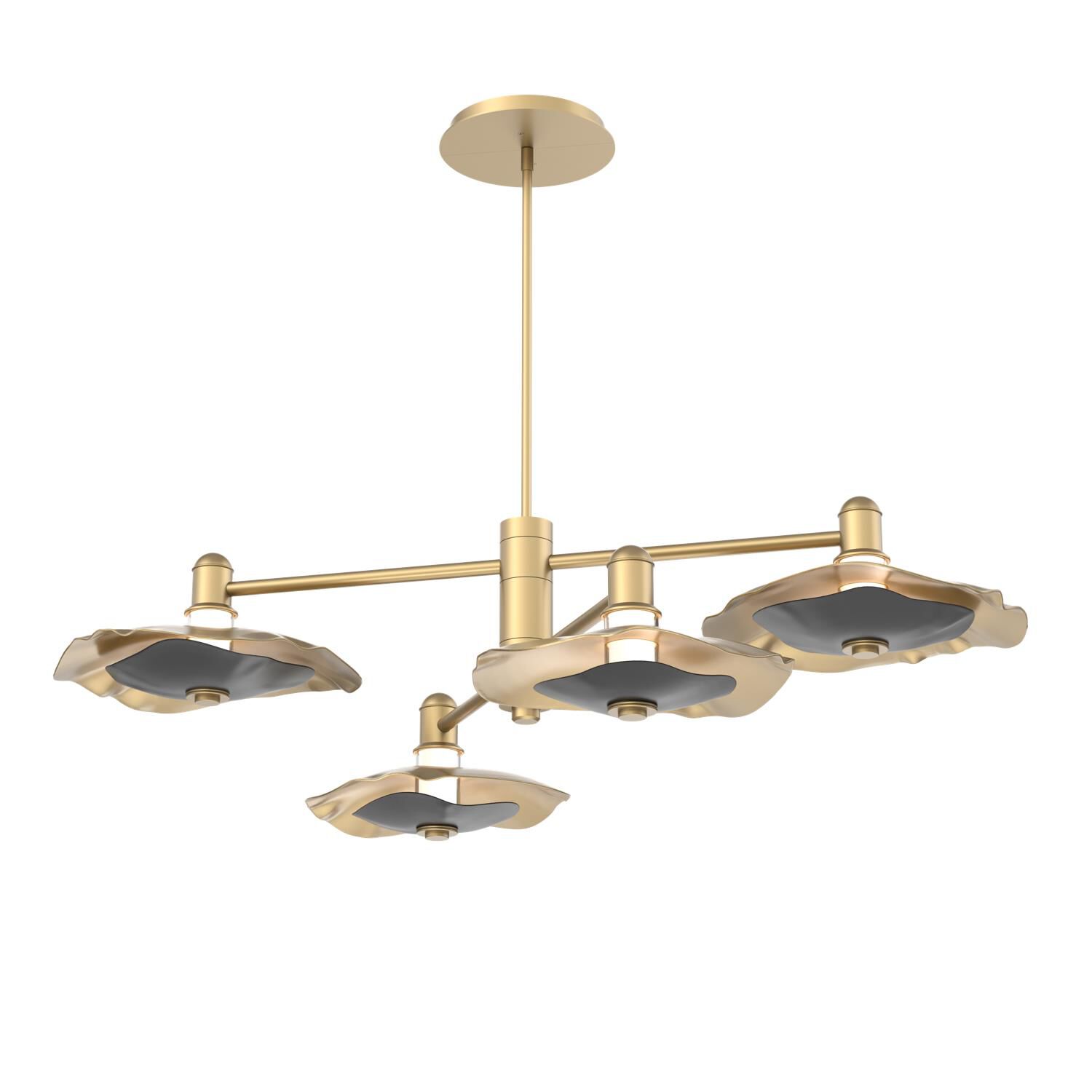 Shown in Gilded Brass finish and Matte Black accent