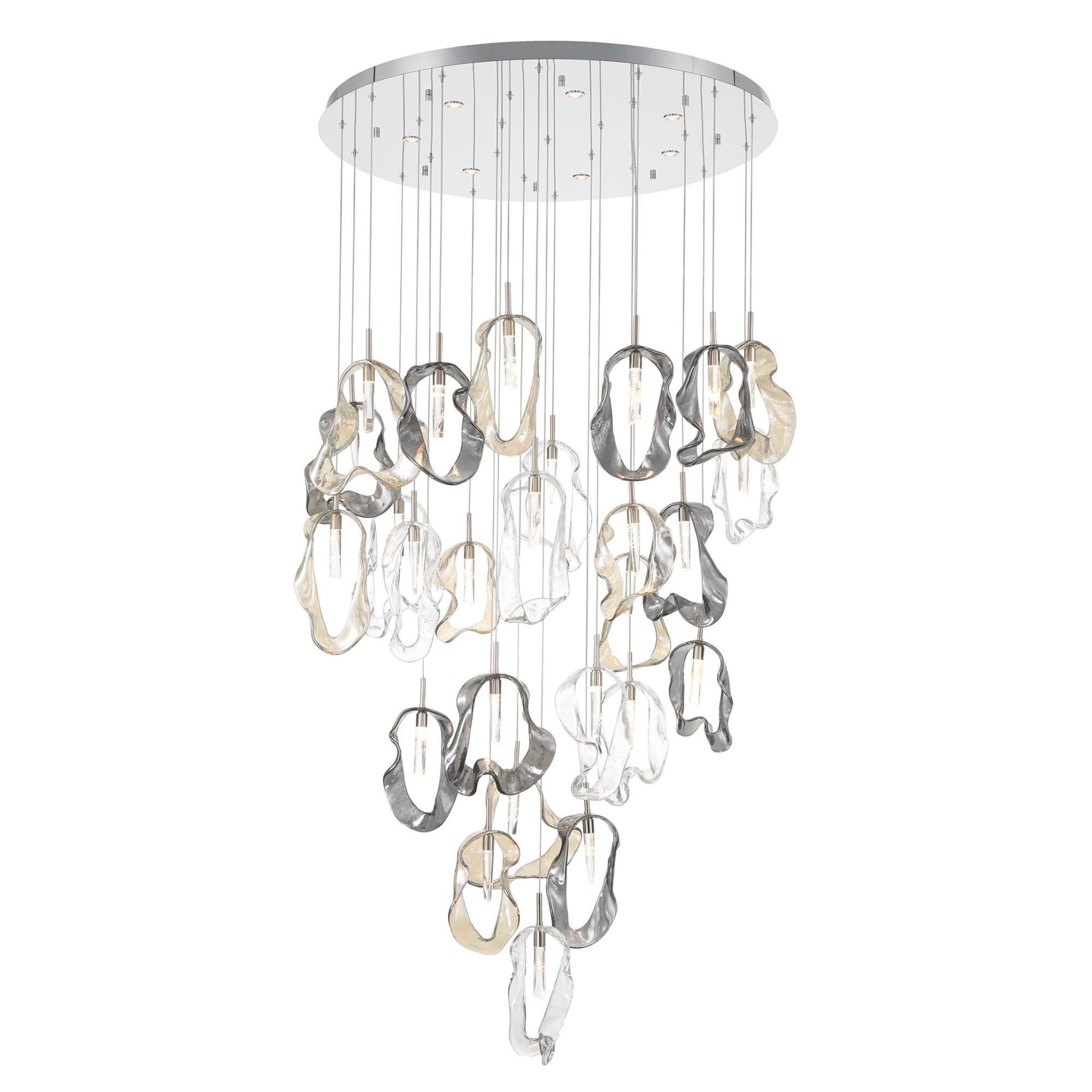 Shown in Nickel finish and Mixed glass