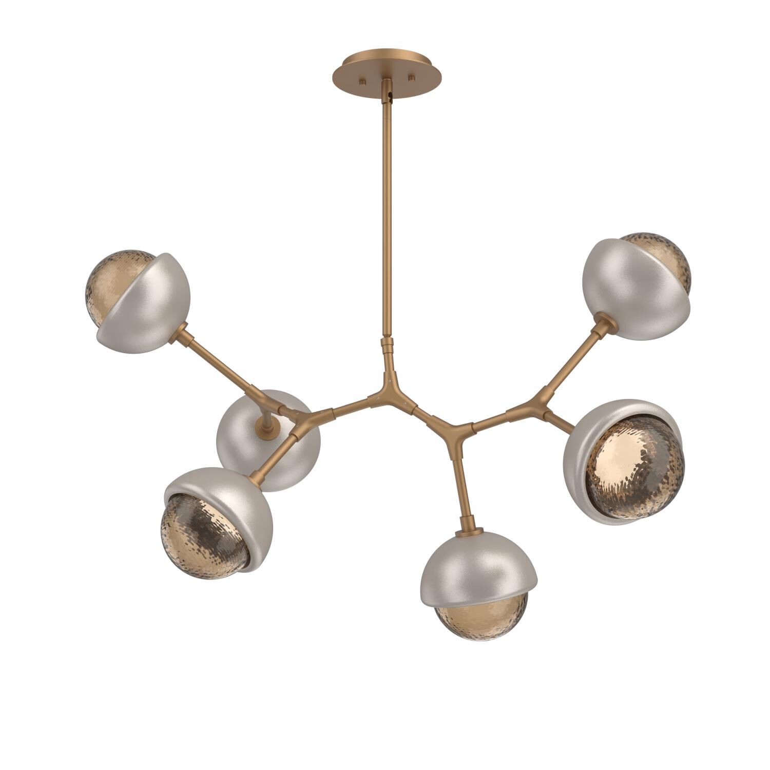 Shown in Novel Brass finish and Bronze glass and Beige Silver accent