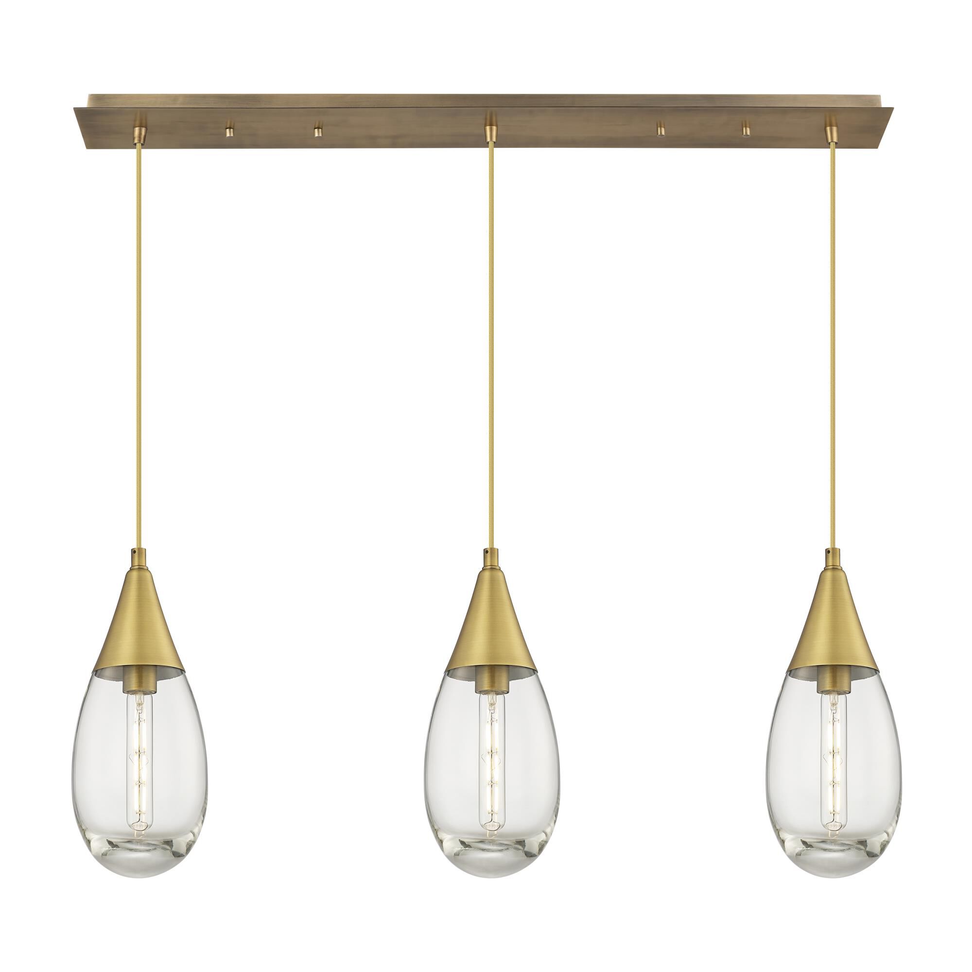 Shown in Brushed Brass finish and Clear glass and Clear Glass shade