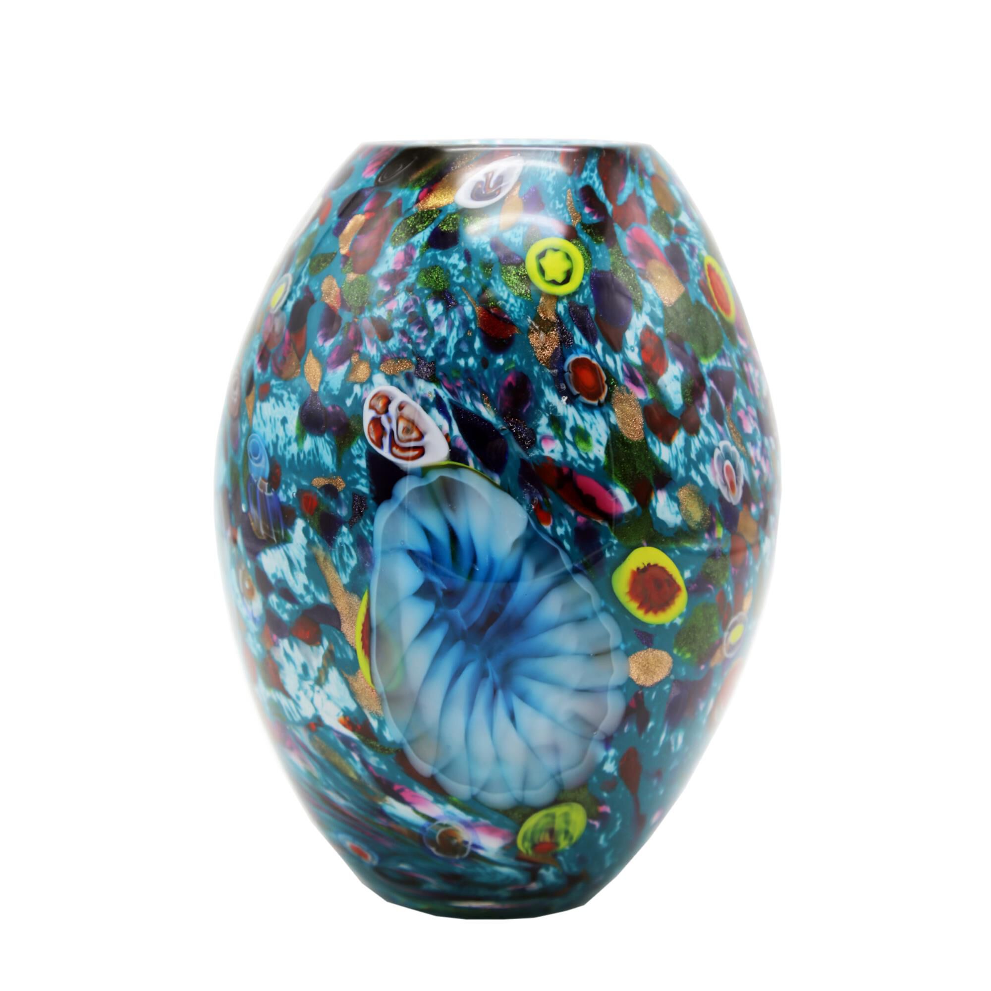 Shown in Handblown Multicolored Glass finish