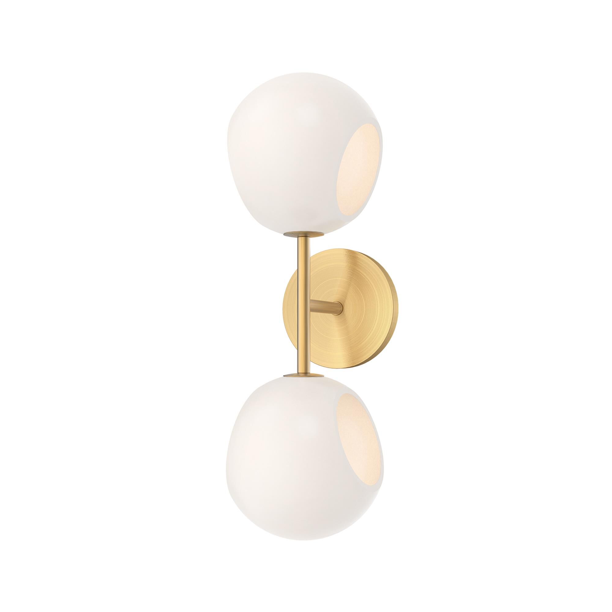 Shown in Brushed Gold finish and Opal Matte glass