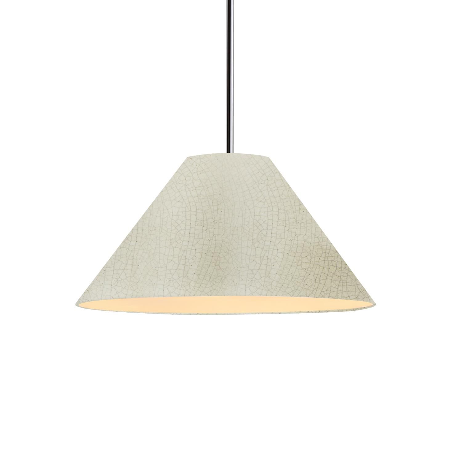 Shown in Polished Chrome finish and White Crackle shade