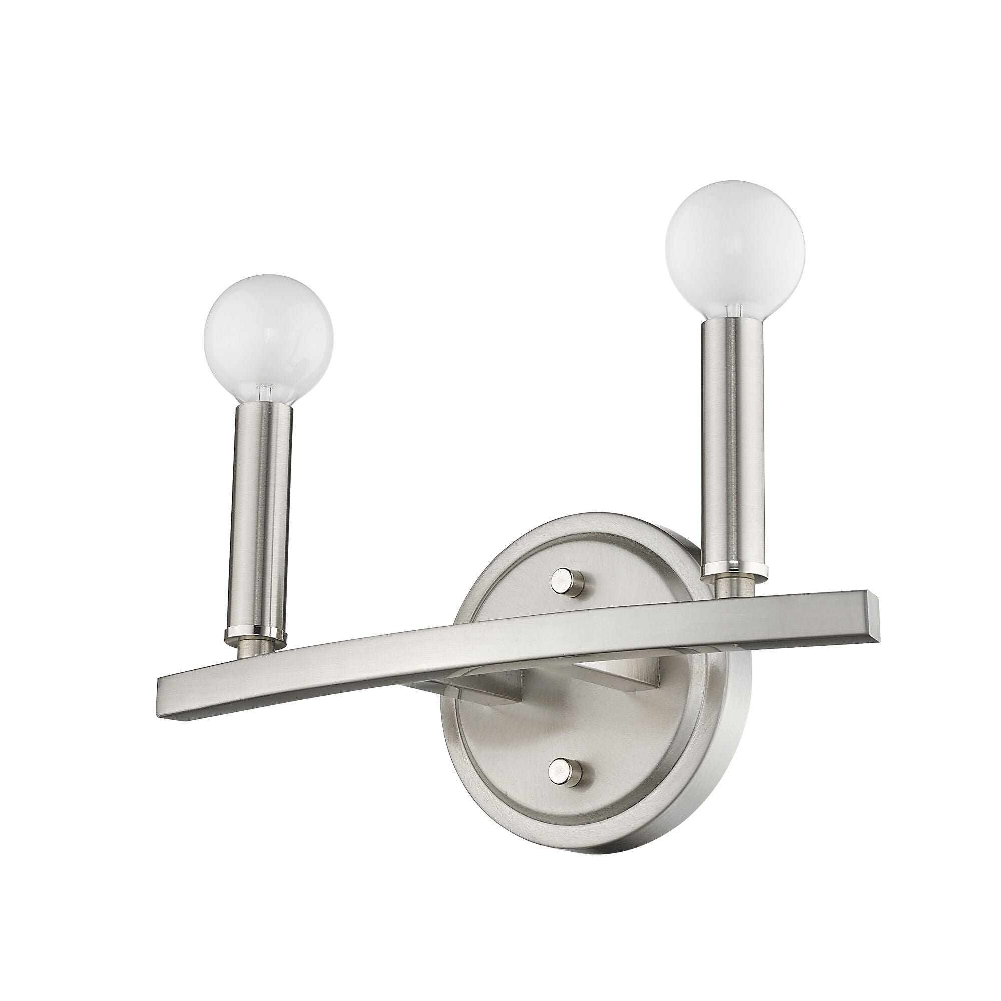 Shown in Satin Nickel finish and -- glass and -- shade