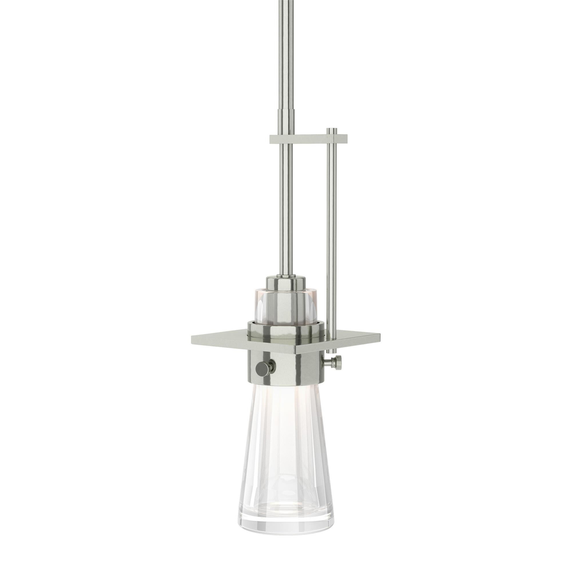 Shown in Sterling finish and Clear glass