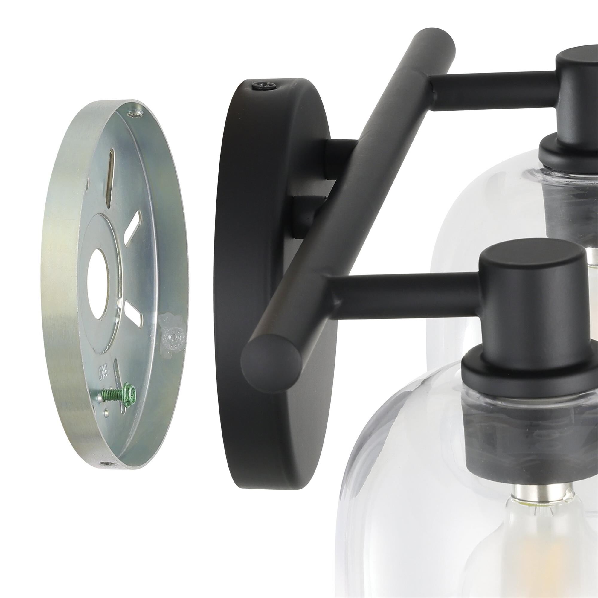 Shown in Matte Black finish and Clear glass
