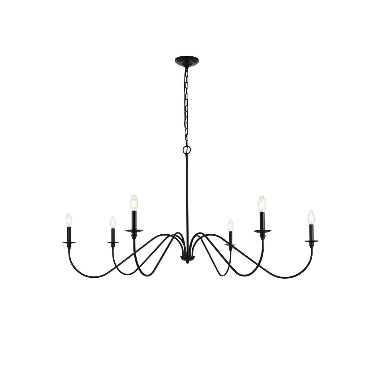 Rohan 54 Inch 6 Light Chandelier by Elegant Lighting