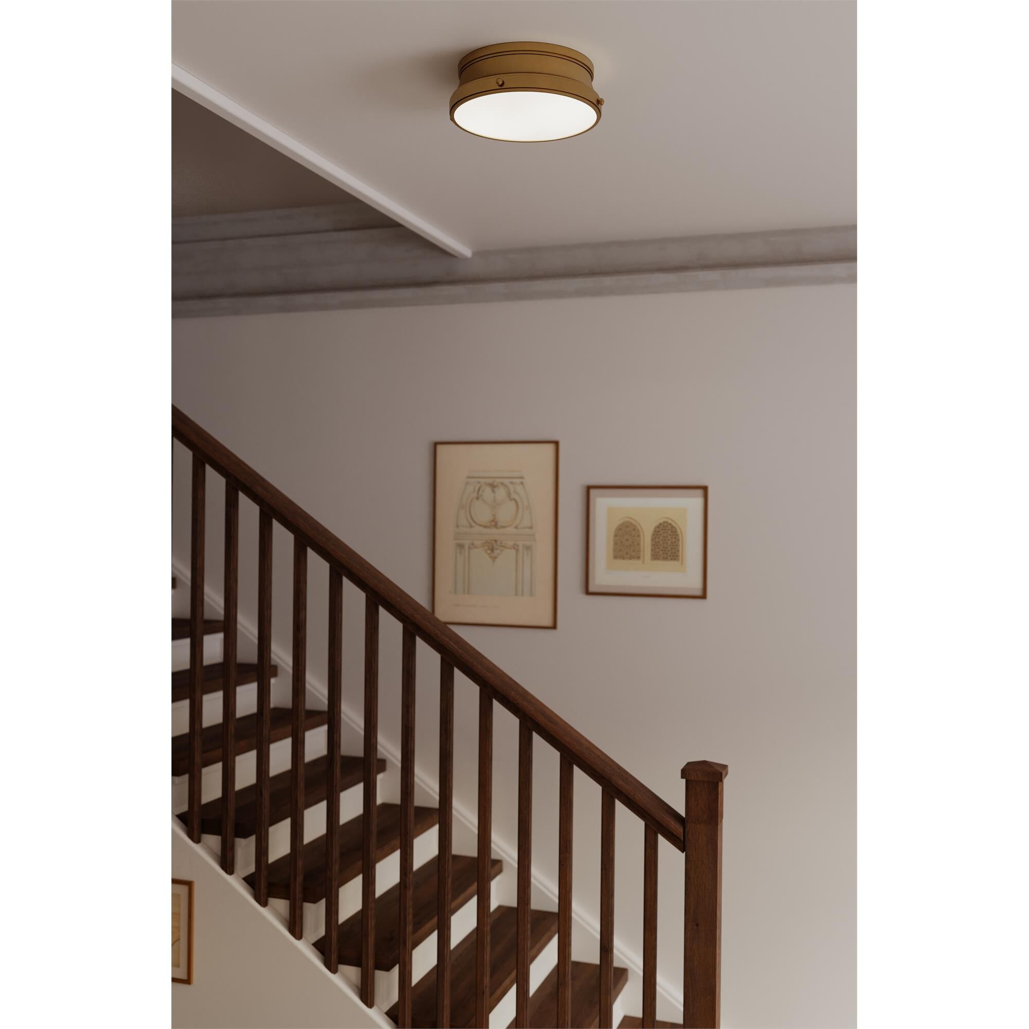 Shown in Legacy Brass finish and Etched Opal glass