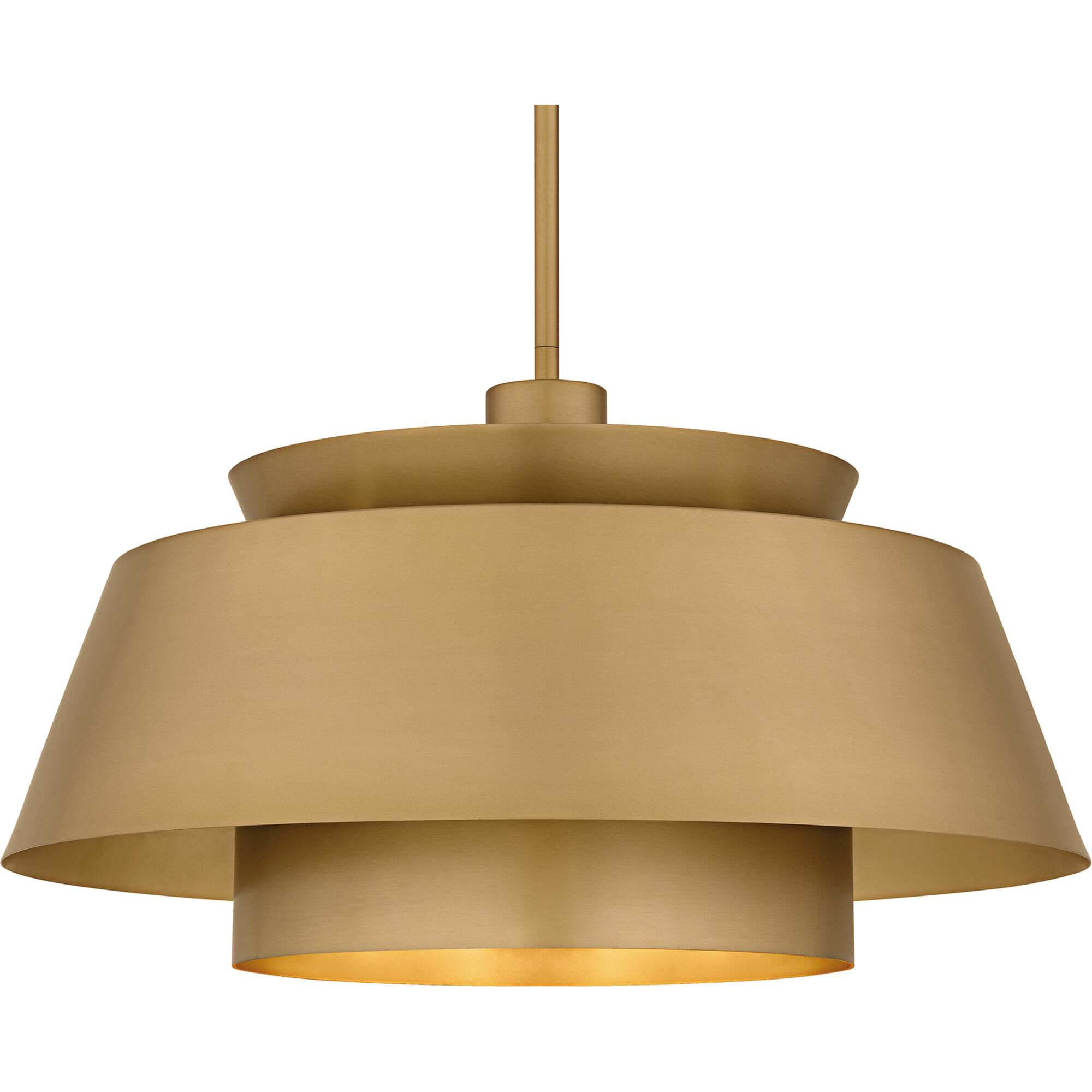 Shown in Brushed Weathered Brass finish and Metal shade