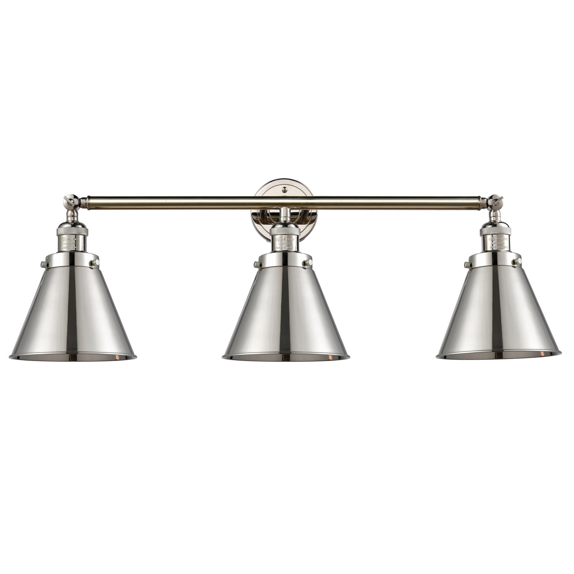 Shown in Polished Nickel finish and Polished Nickel Appalachian shade