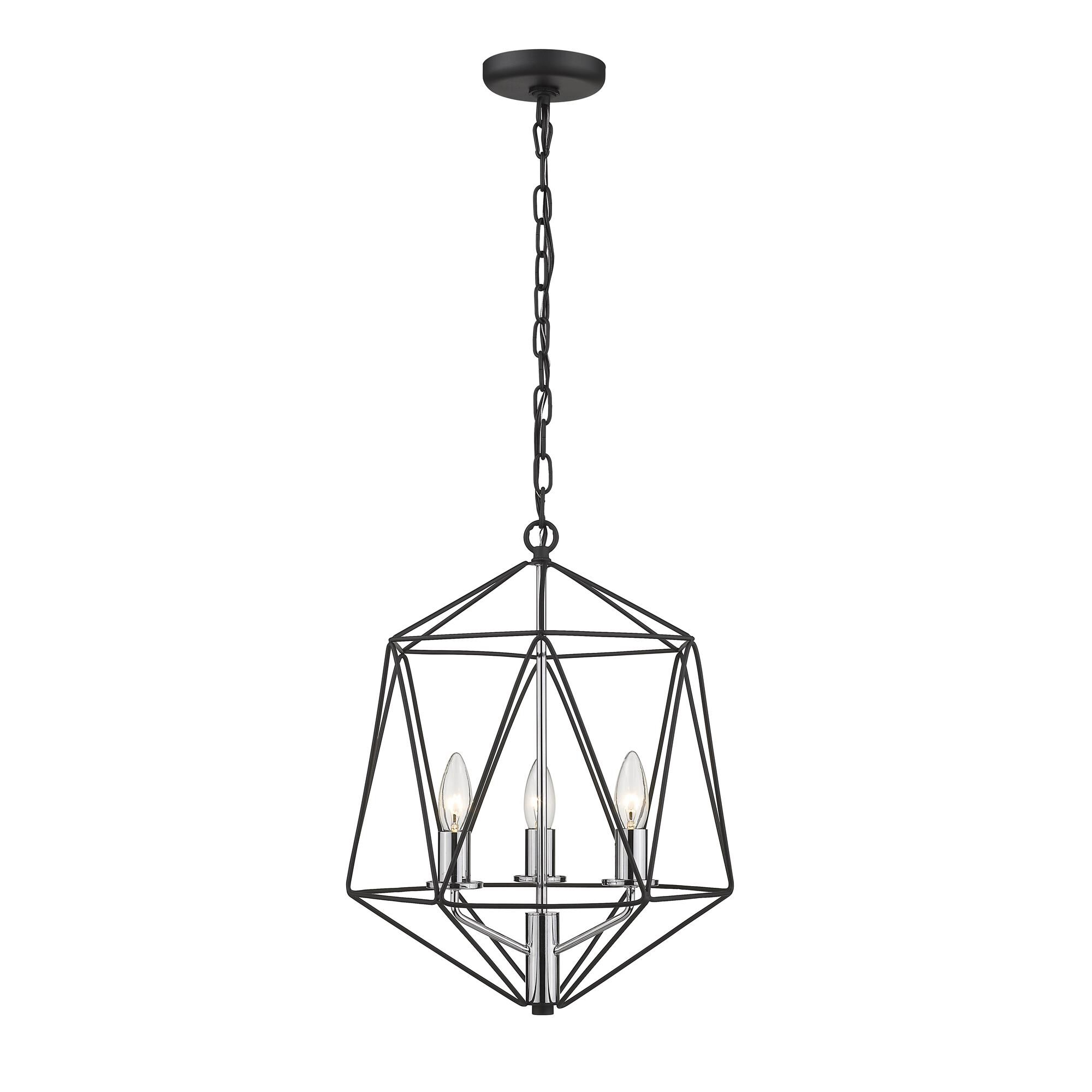 Shown in Matte Black + Chrome finish and Steel glass and Steel shade