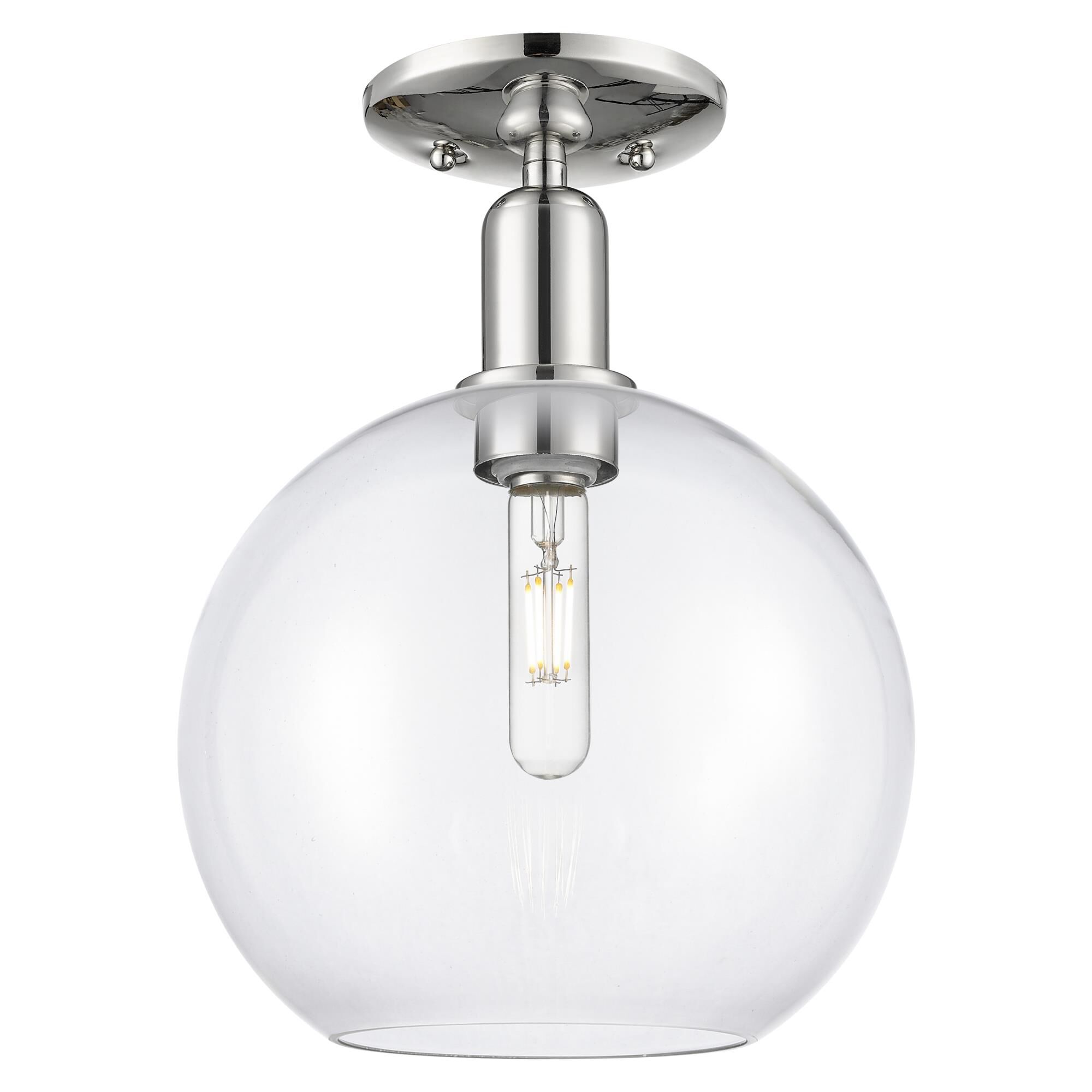 Shown in Polished Nickel finish and Clear glass