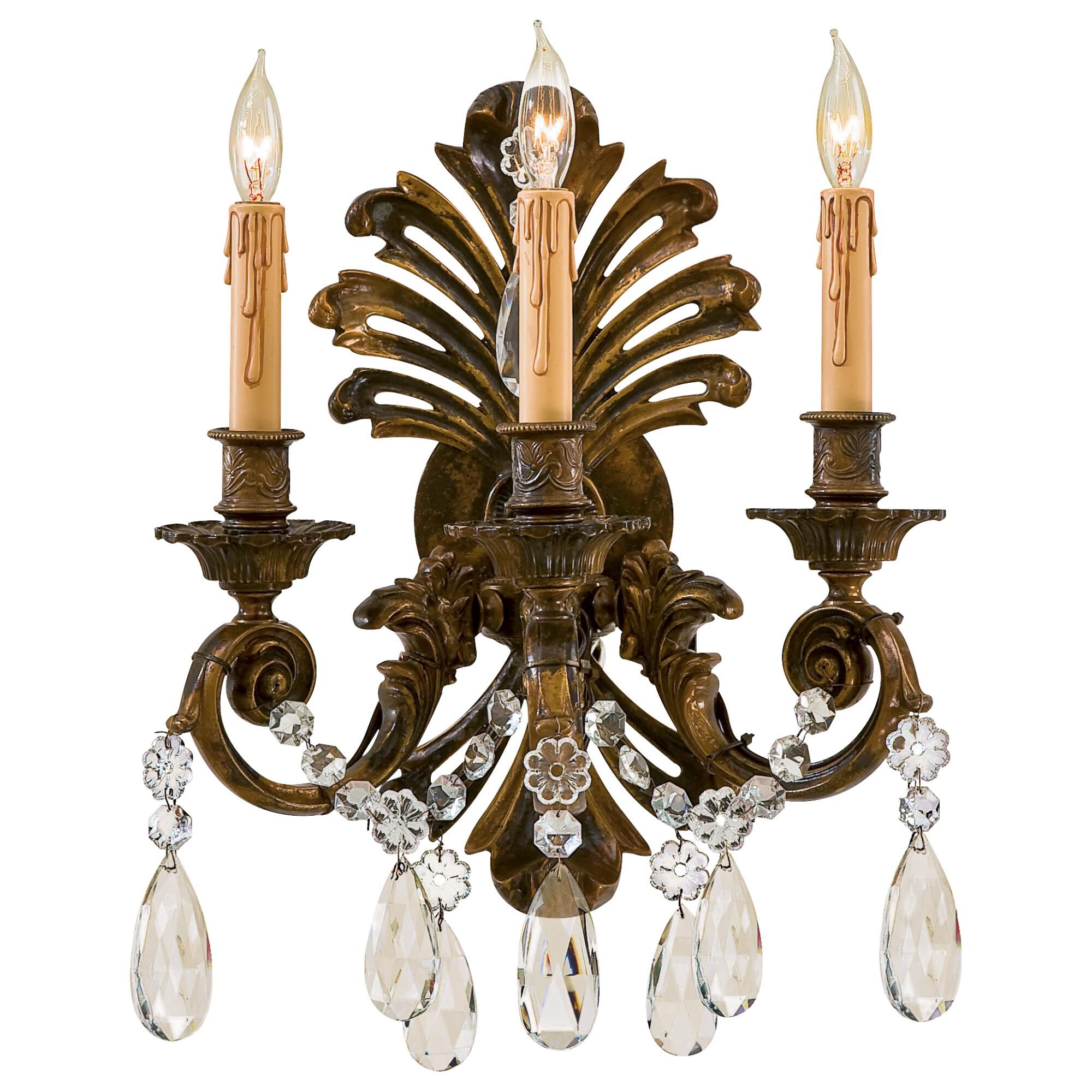 Shown in Stained Gold finish and Bohemian crystal
