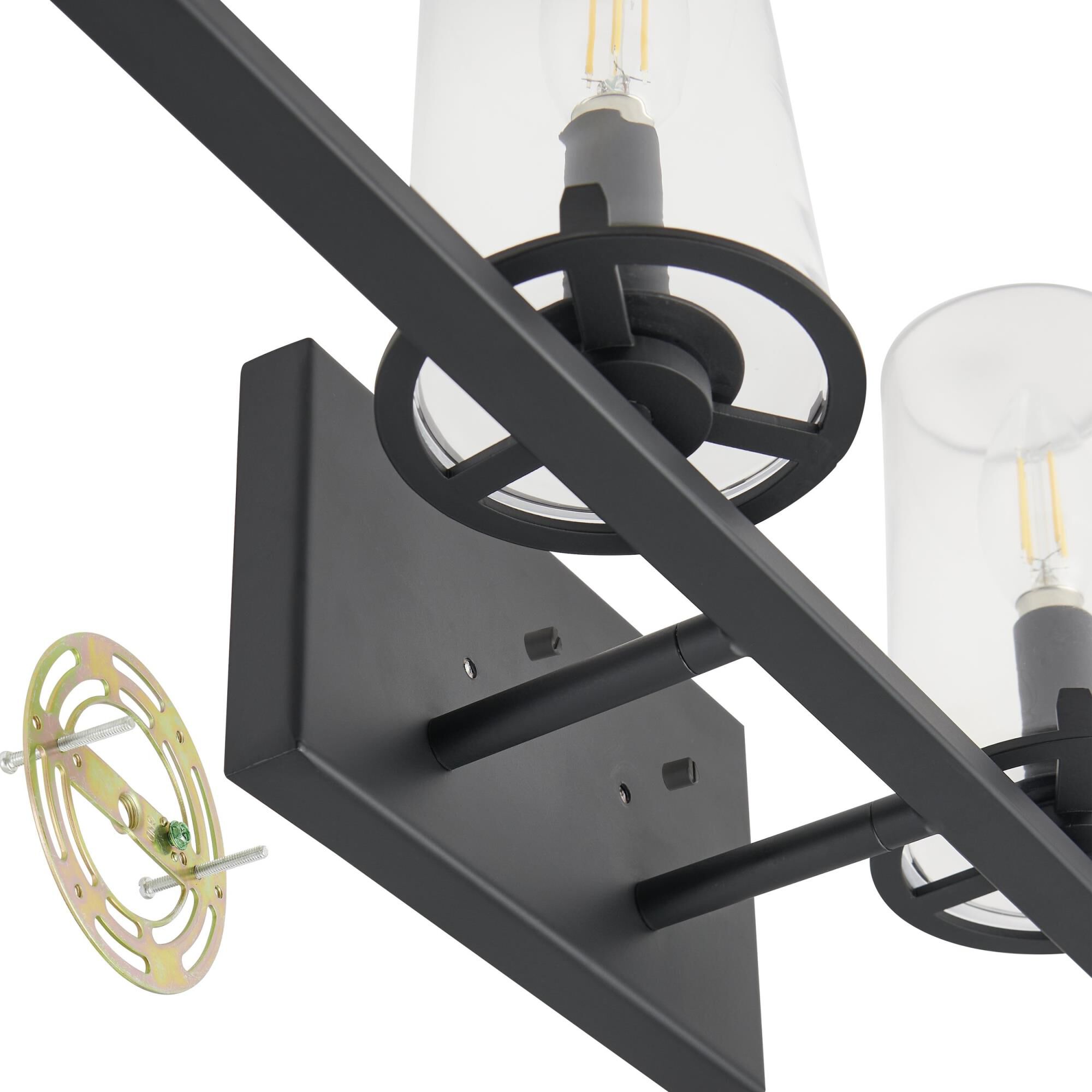 Shown in Matte Black finish and Clear glass
