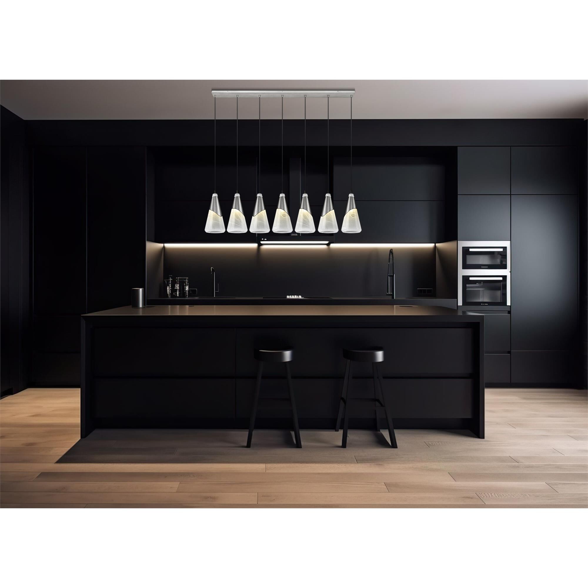 Shown in Brushed Nickel finish and White Swirl glass and White Swirl shade