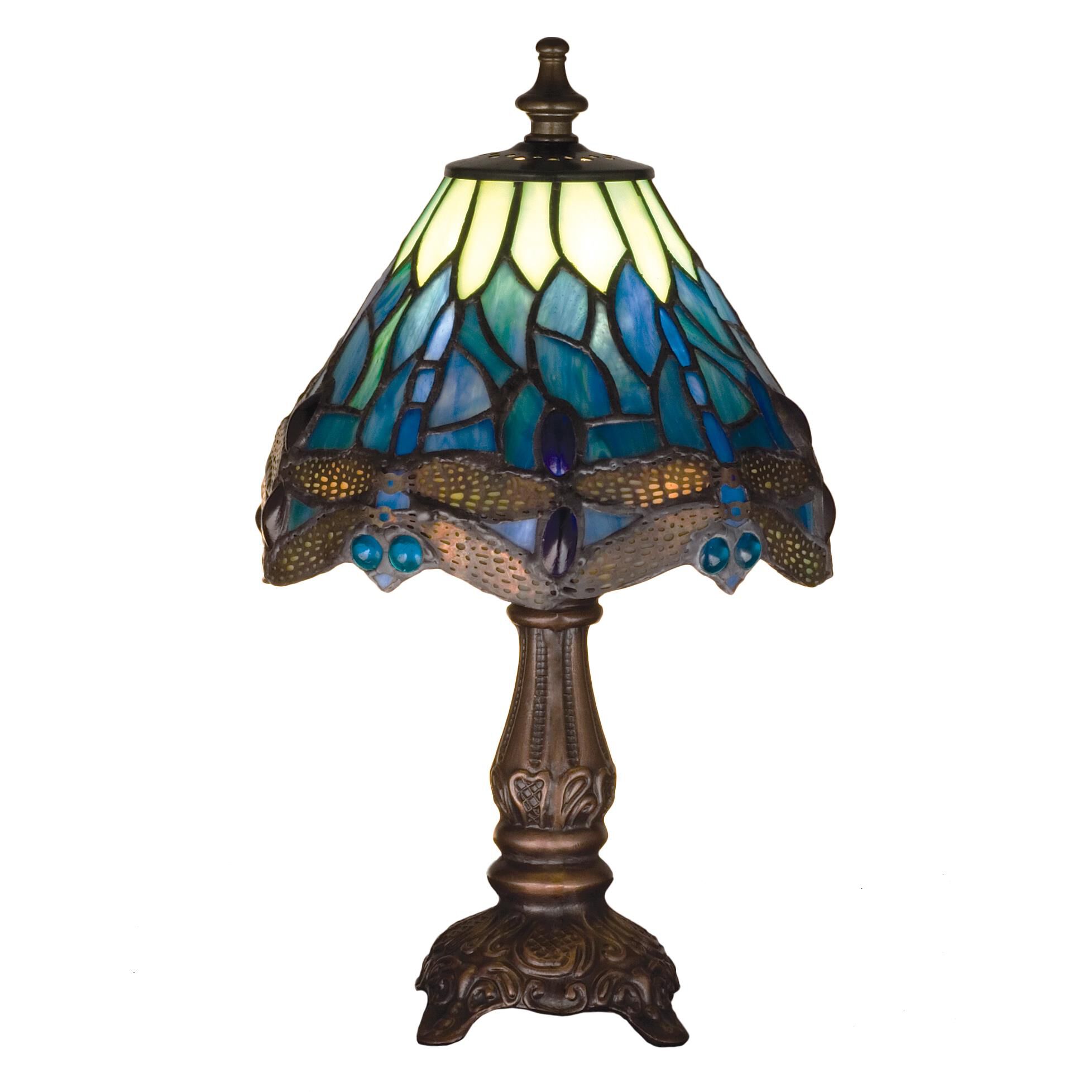 Tiffany Hanginghead Dragonfly 11 Inch Accent Lamp by Meyda Lighting