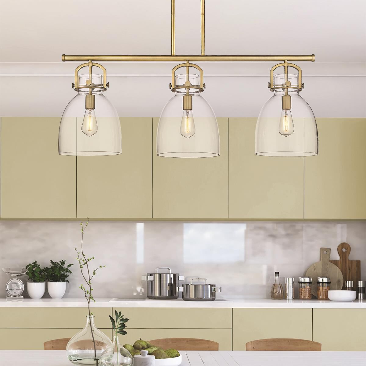 Bruno Marashlian Newton Bell 42 Inch Linear Suspension Light by Innovations Lighting