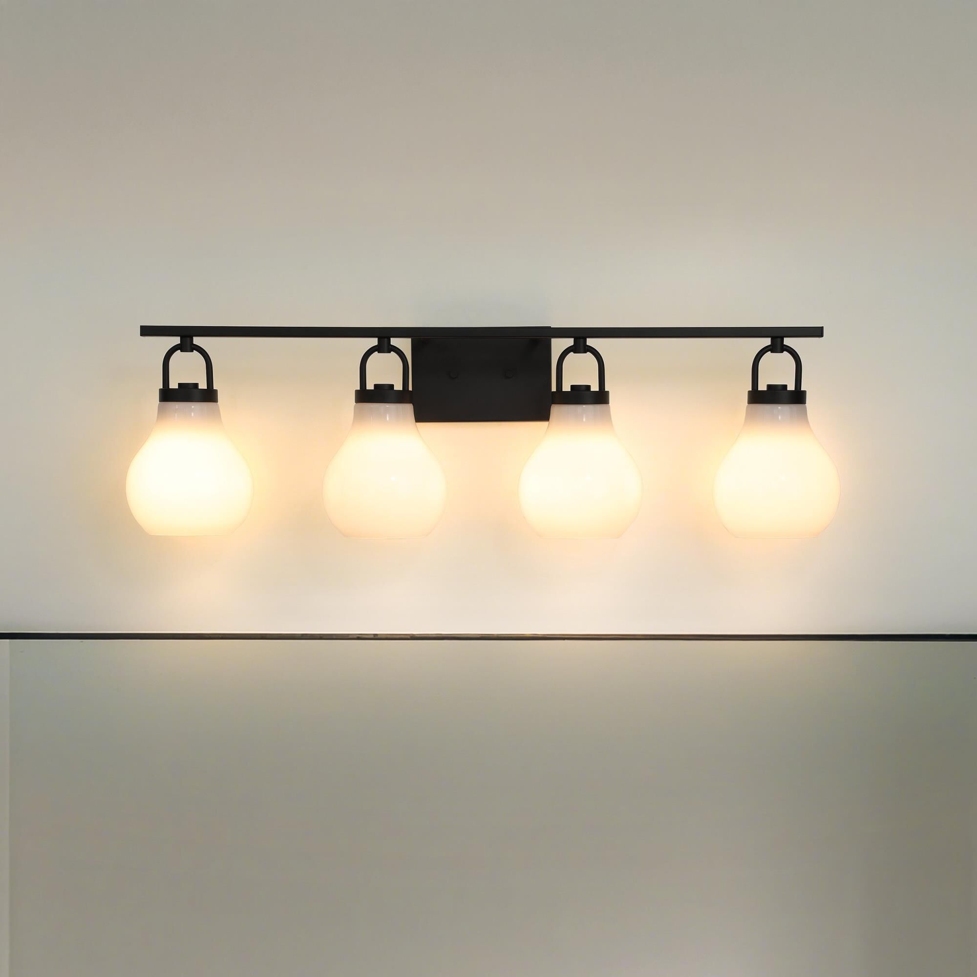 Shown in Matte Black finish and Opal glass