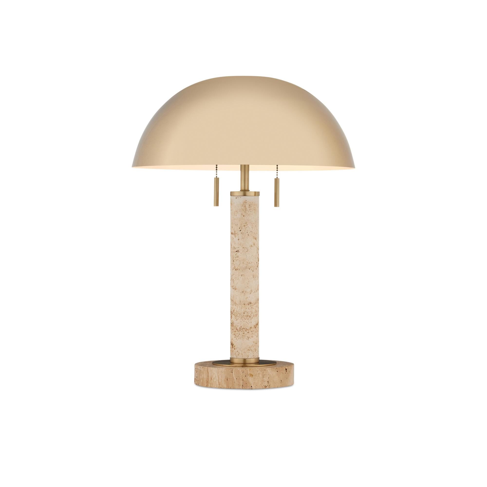 Shown in Brass and Natural finish and Brass Metal shade