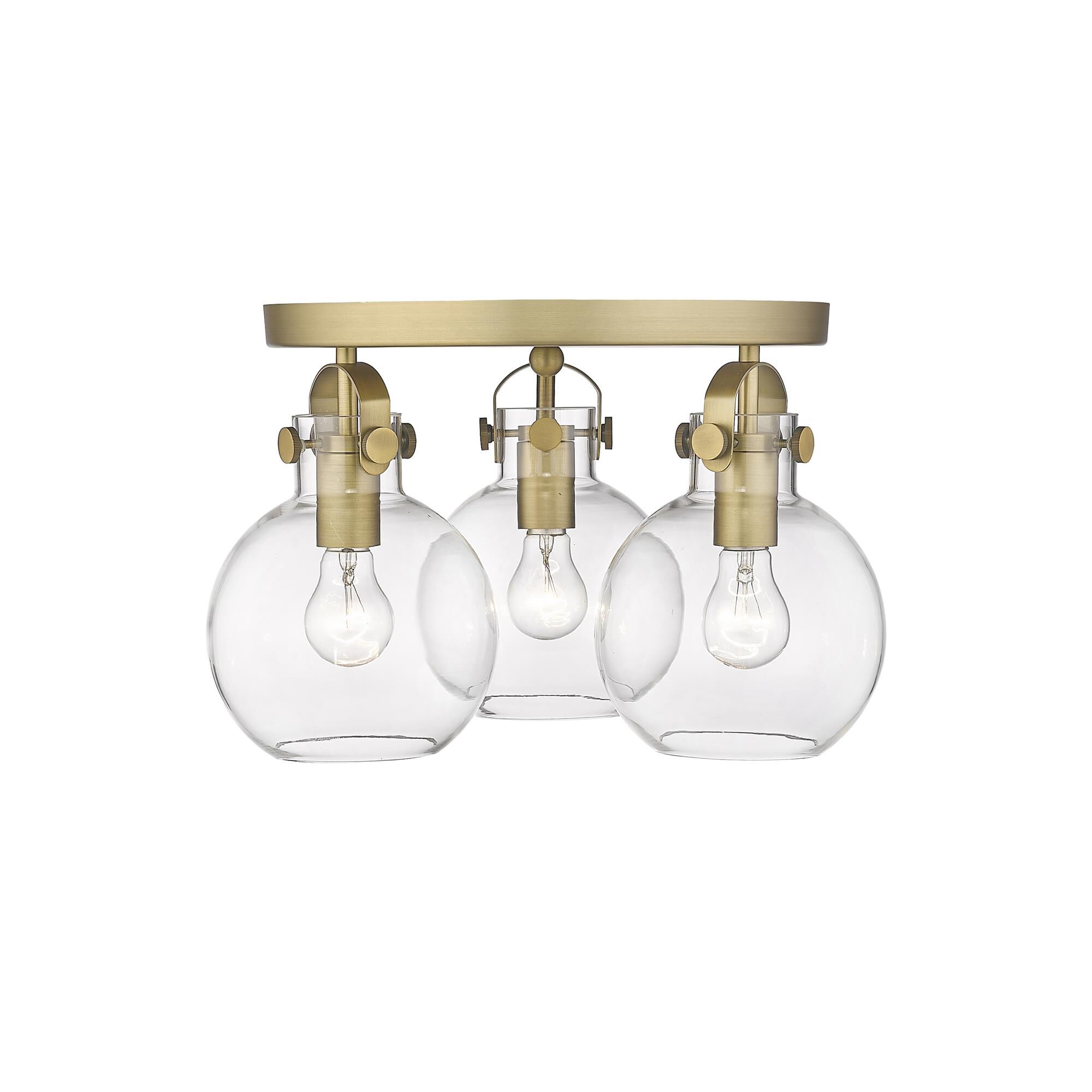 Shown in Brushed Brass finish and Clear glass