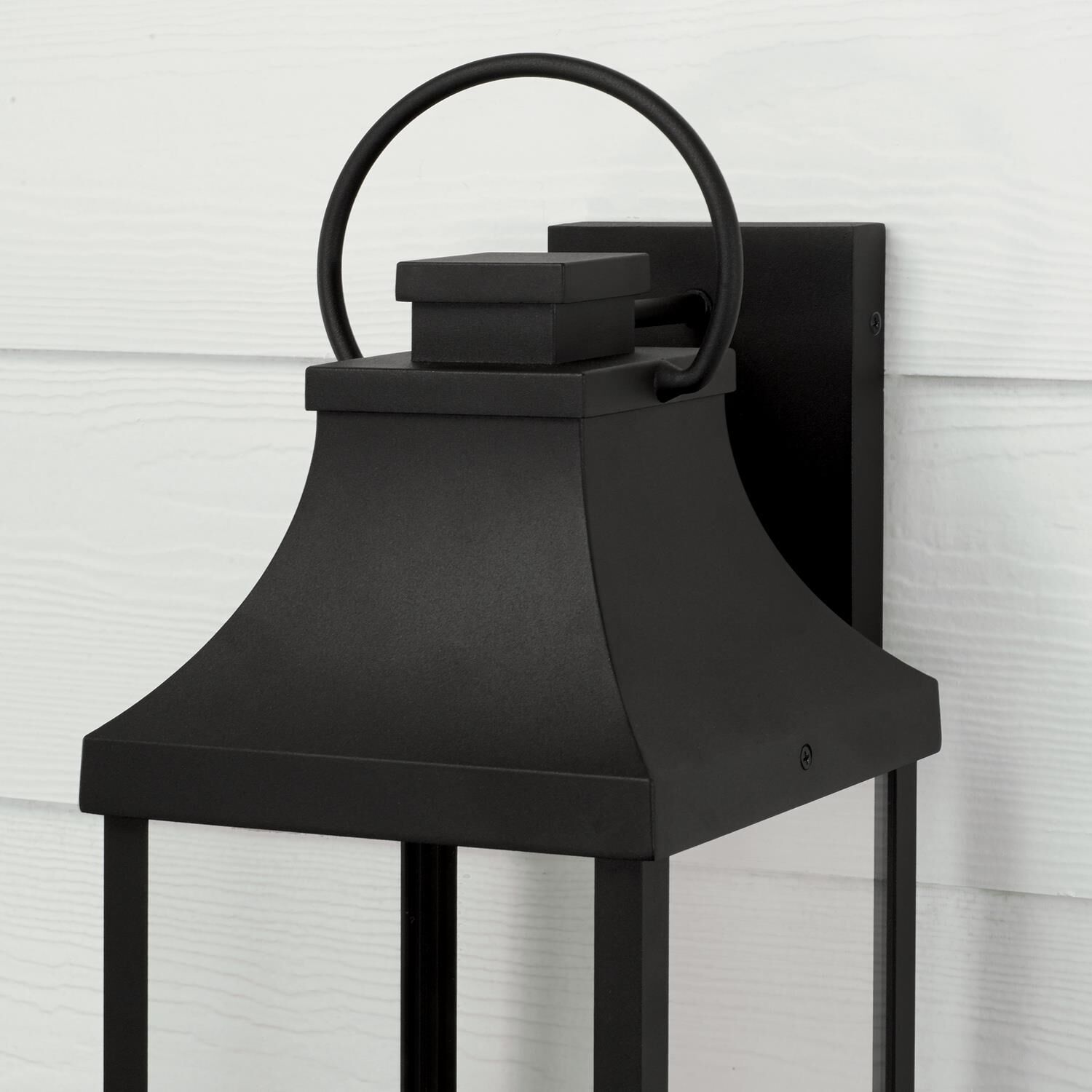 Shown in Black finish and Clear glass