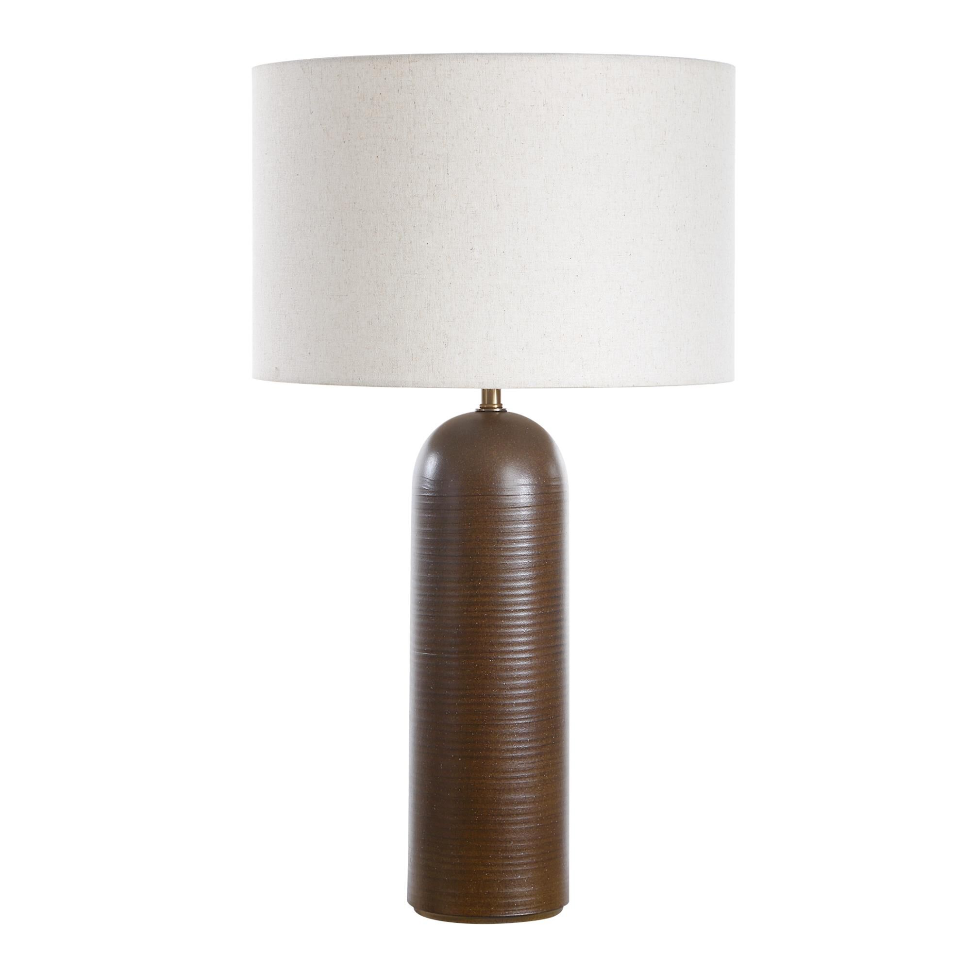 Shown in Bronze and Brown finish and Round Drum Hardback shade