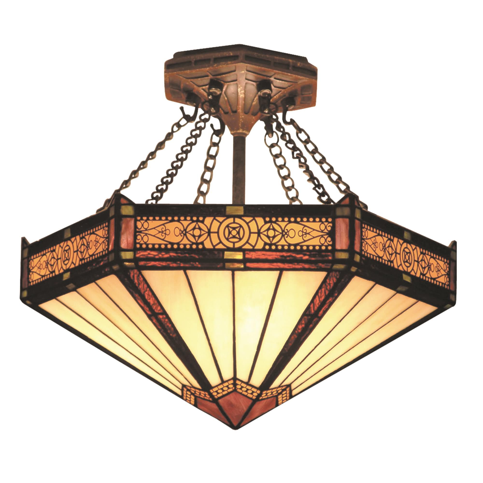 Filigree 14 Inch 3 Light Semi Flush Mount by ELK Lighting
