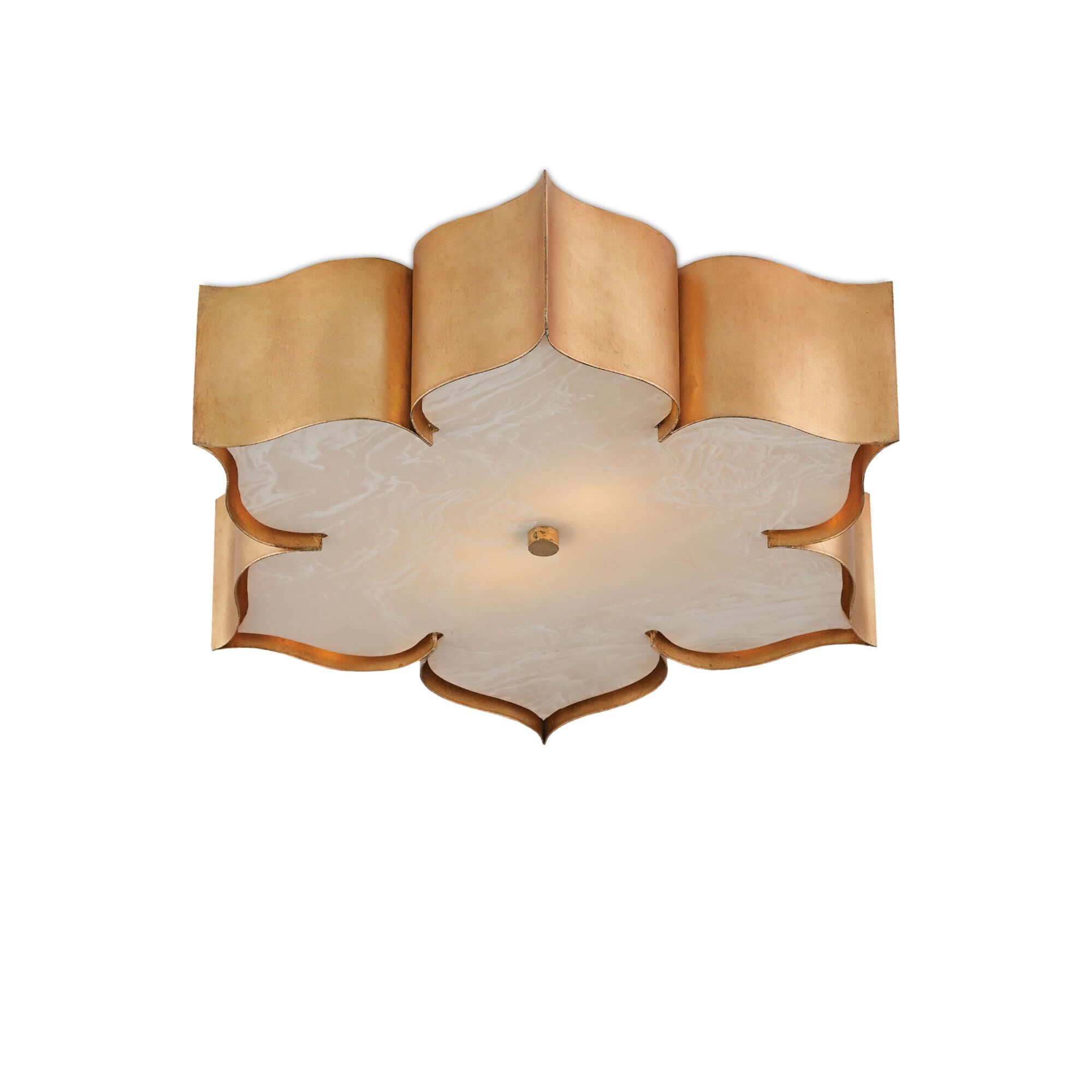 Shown in Antique Gold Leaf finish and Marbelized Acrylic glass