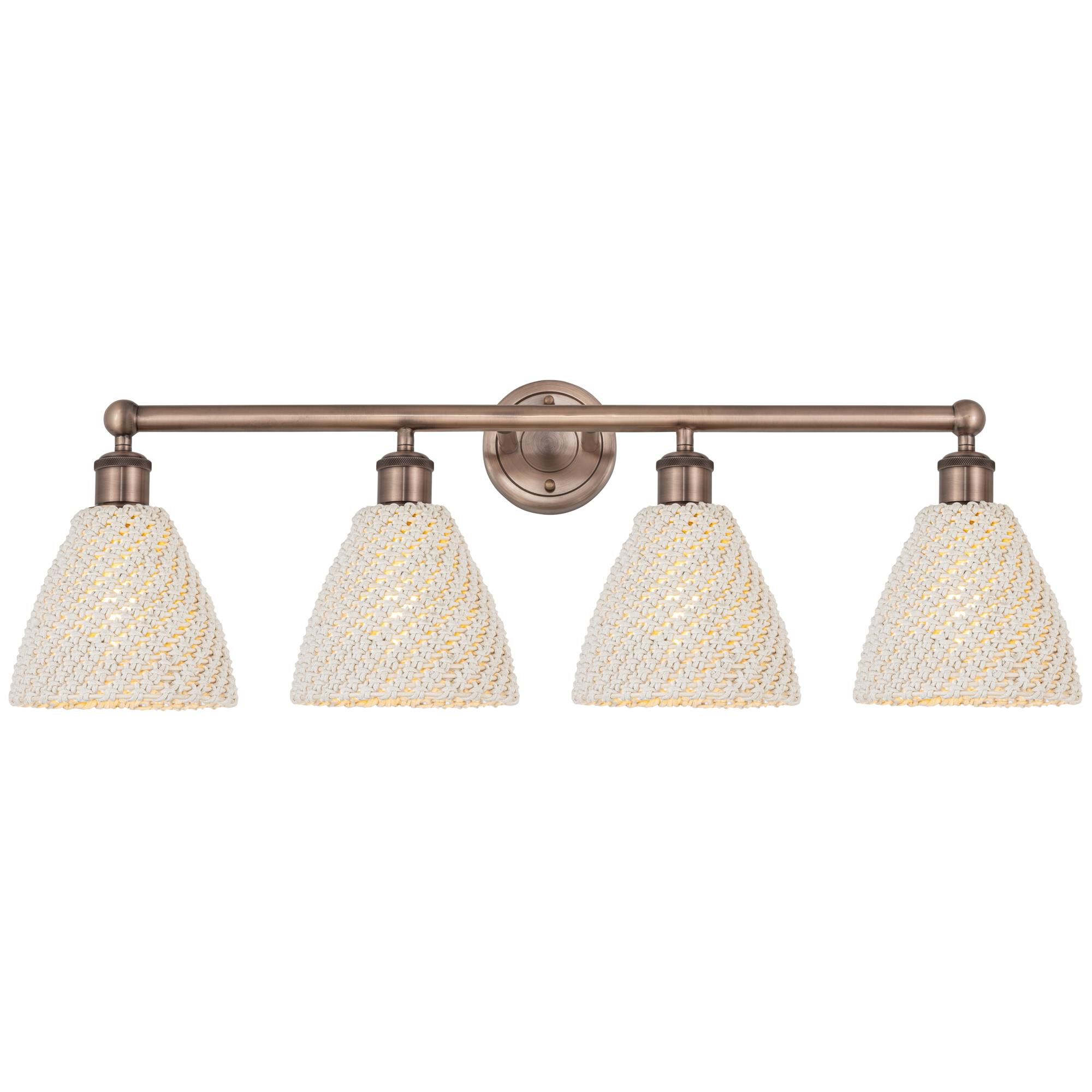 Shown in Antique Copper finish and Natural shade