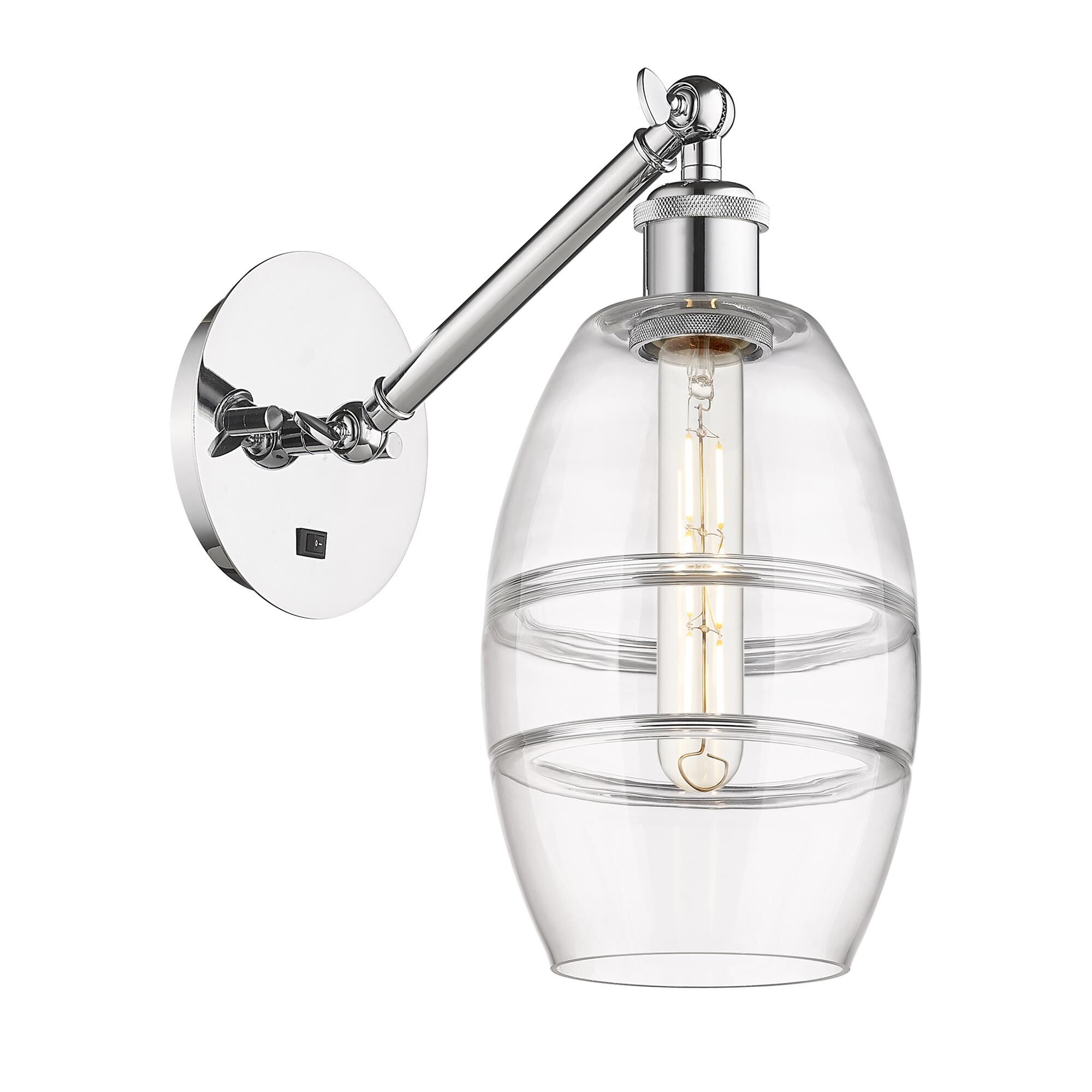 Shown in Polished Chrome finish and Clear glass