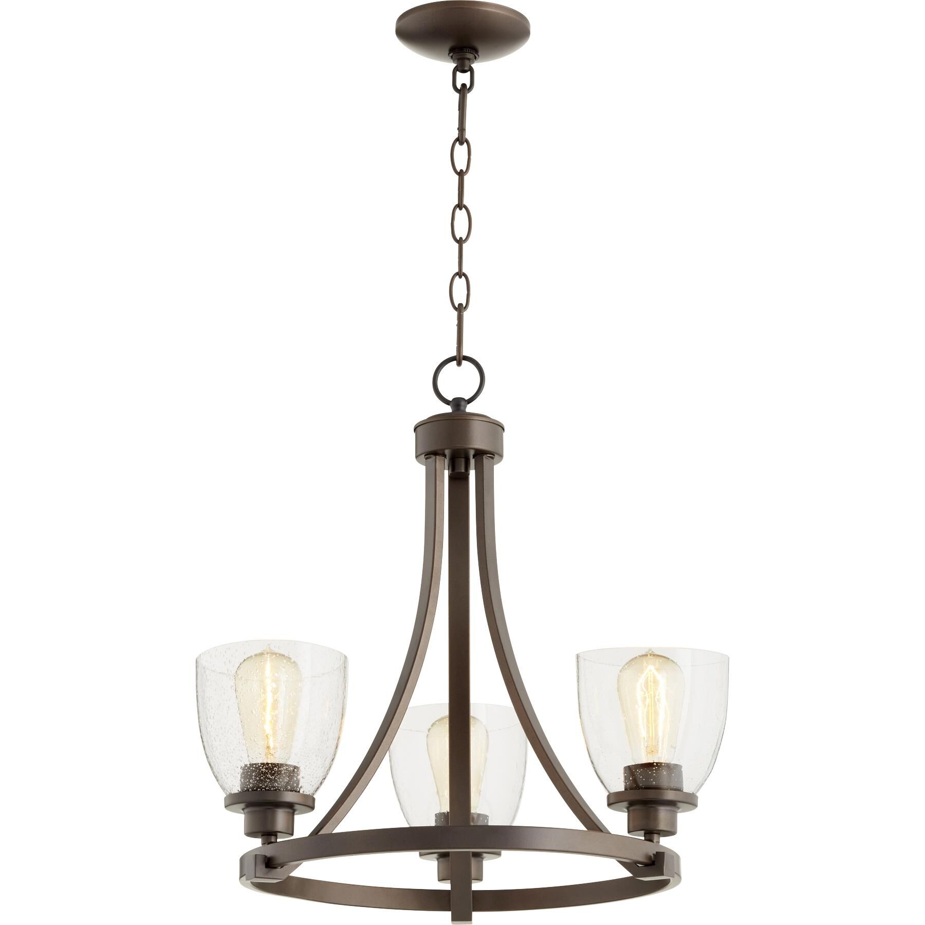 Lancaster 18 Inch 3 Light Mini Chandelier by Quorum International