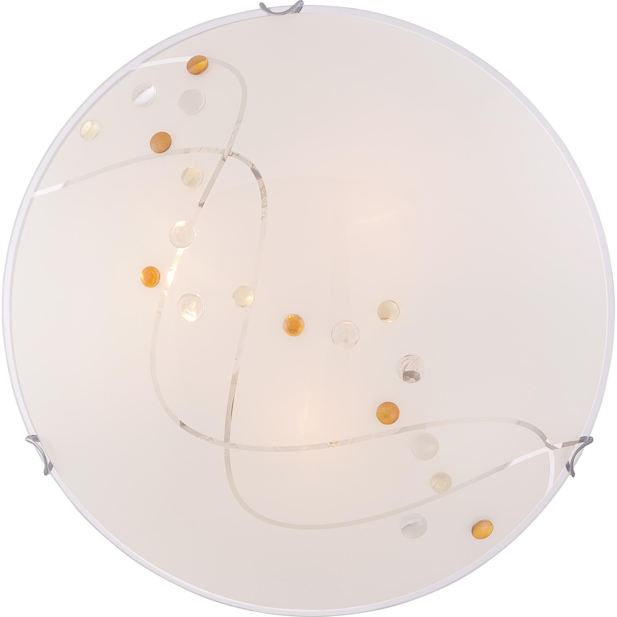 Shown in Polished Chrome finish and Etched - Painted White Inside glass