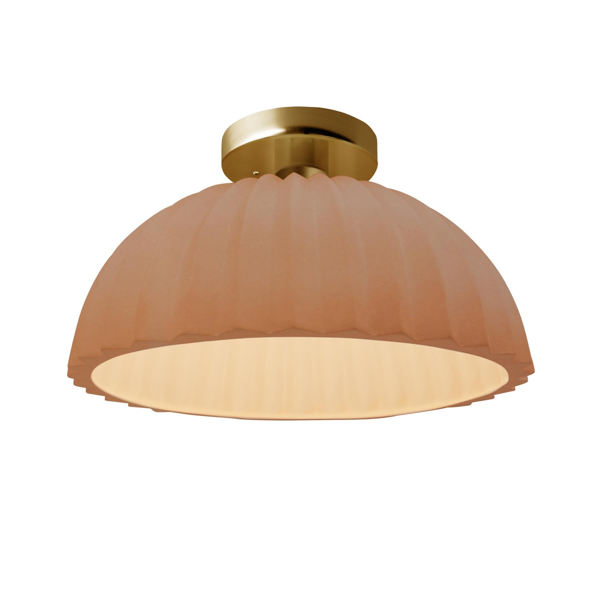 Pleated Dome 13 Inch Semi Flush Mount by Justice Design Group