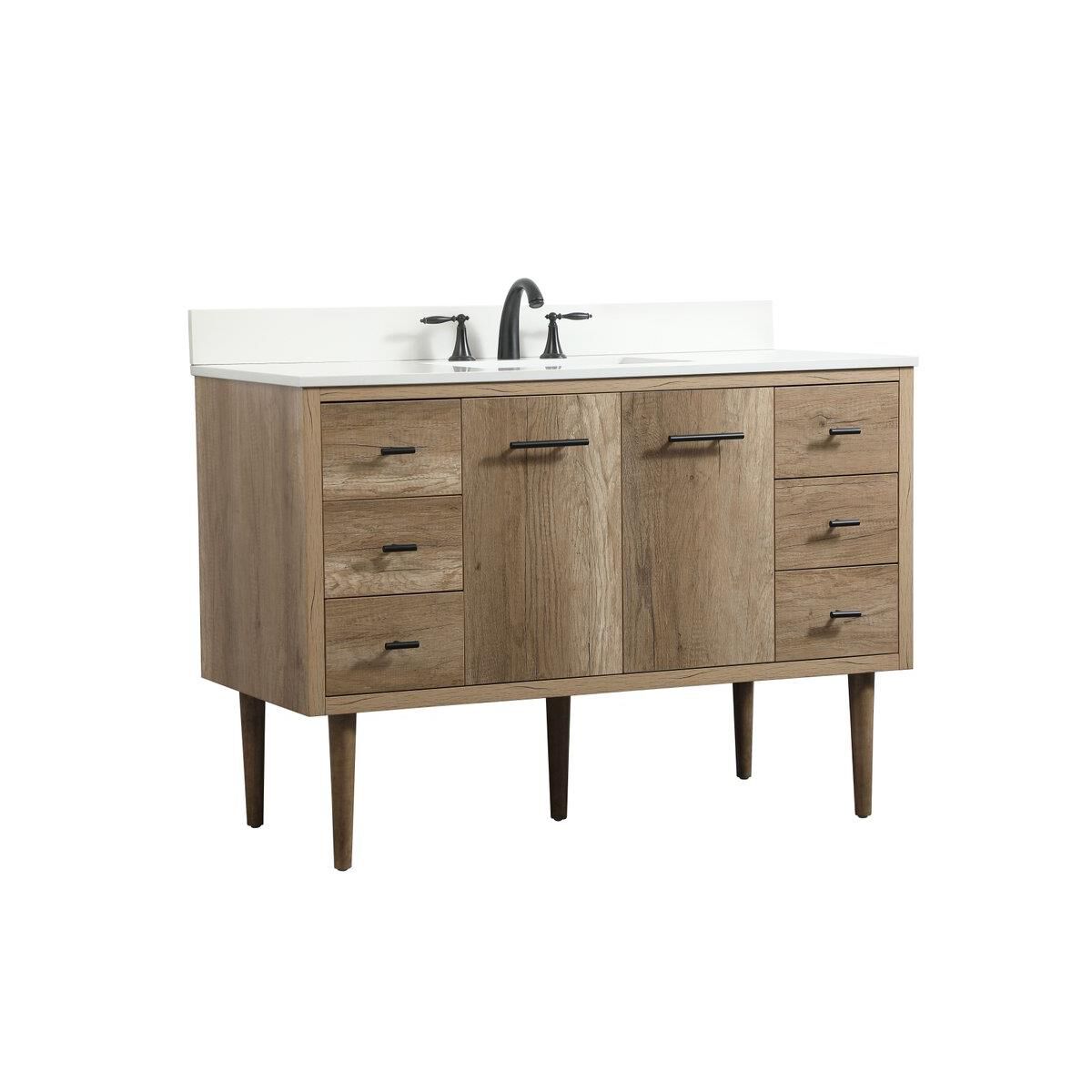 Shown in Natural Oak finish and Backsplash accent